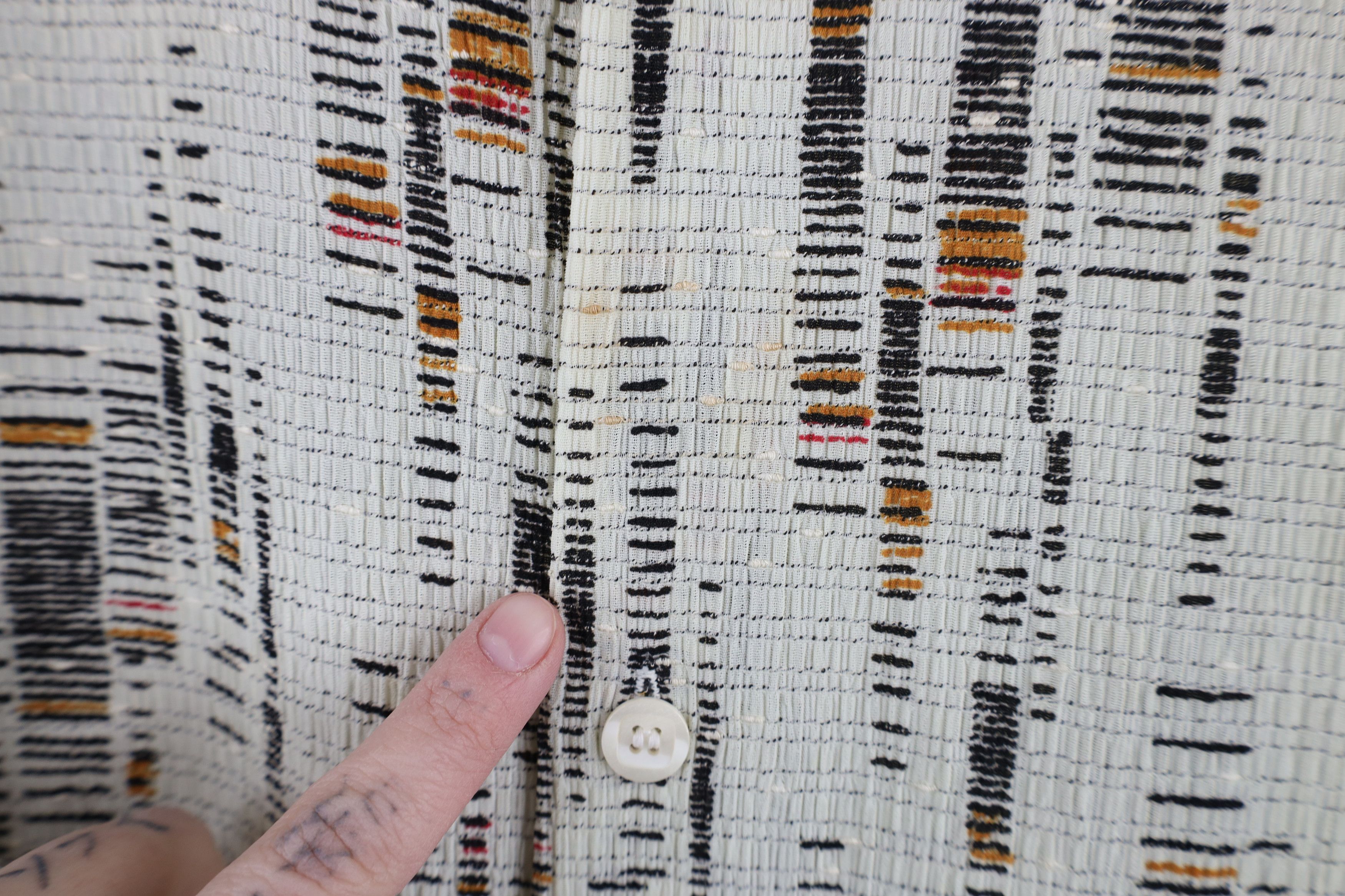 Vintage Vintage 90s Streetwear Hemp Blend Knit Baggy Button Shirt Size US XL / EU 56 / 4 - 4 Thumbnail