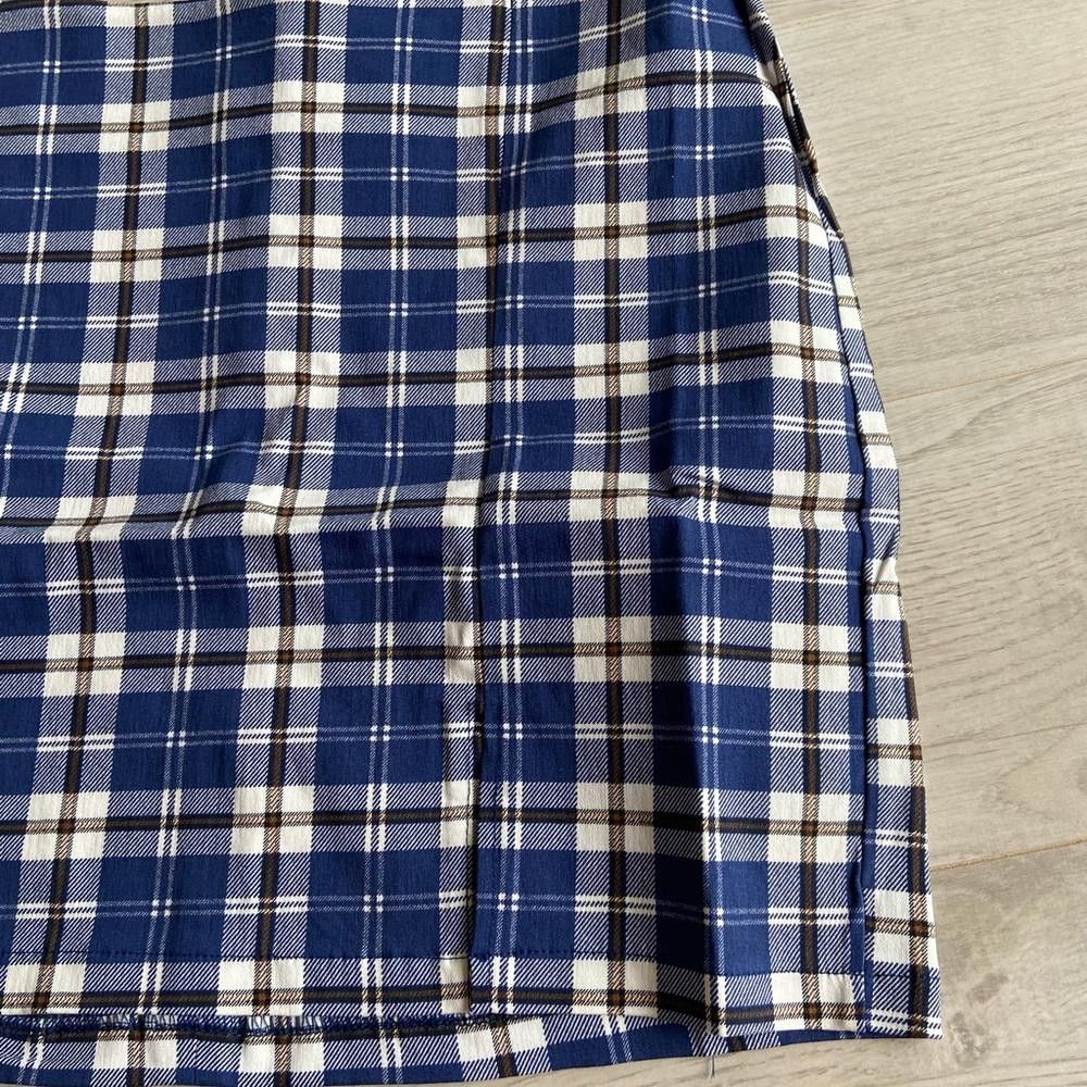 rue21 Rue 21 Blue and White Plaid Mini Skirt Size 32" / US 10 / IT 46 - 3 Thumbnail