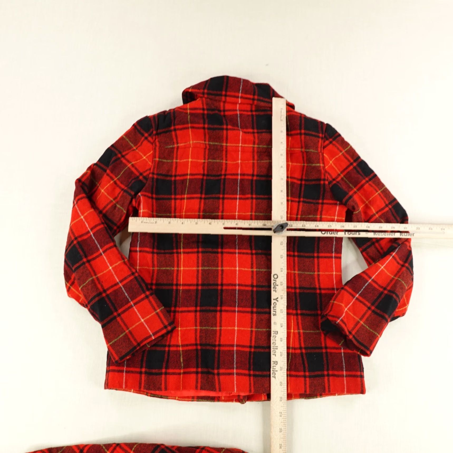 Pendleton VINTAGE Pendleton Wool Skirt Suit Women’s Size 10 Red Black Plaid 2-Piece Blazer Coat Business Casual Size 32" / US 10 / IT 46 - 4 Thumbnail