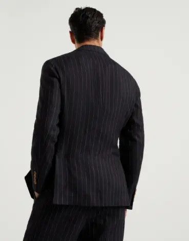 Brunello Cucinelli o1w1db10725 Jacket Linen in Black Size US S / EU 44-46 / 1 - 3 Thumbnail