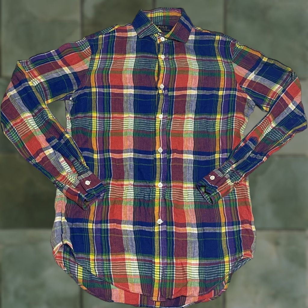Polo Ralph Lauren POLO RALPH LAUREN Shirt Men Small 100% Linen Plaid Button-Down Long Sleeve Multicolor Size S Size US S / EU 44-46 / 1 - 1 Thumbnail