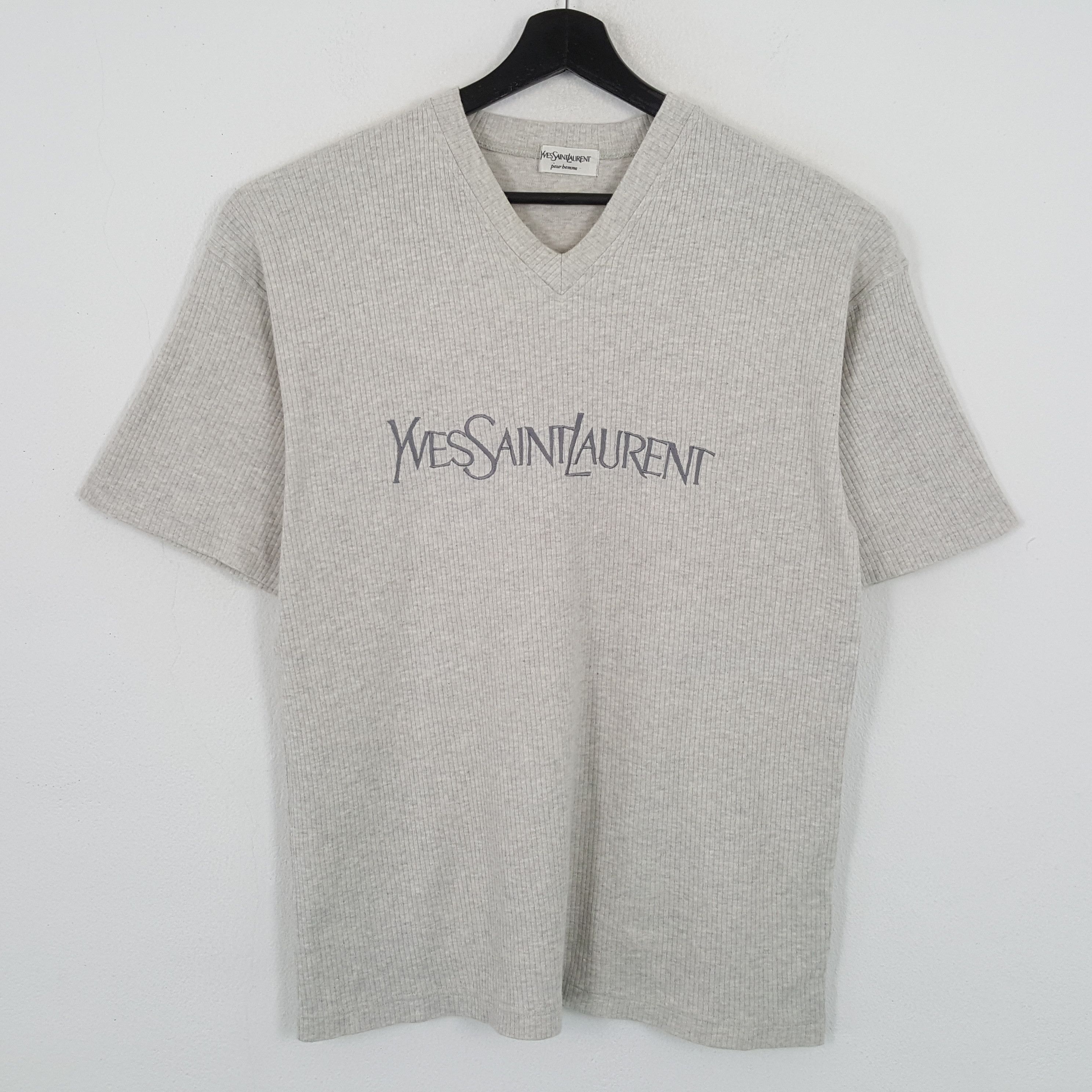 Vintage × Yves Saint Laurent YVES SAINT LAURENT Tshirt Center Spellout Design Size US L / EU 52-54 / 3 - 1 Thumbnail