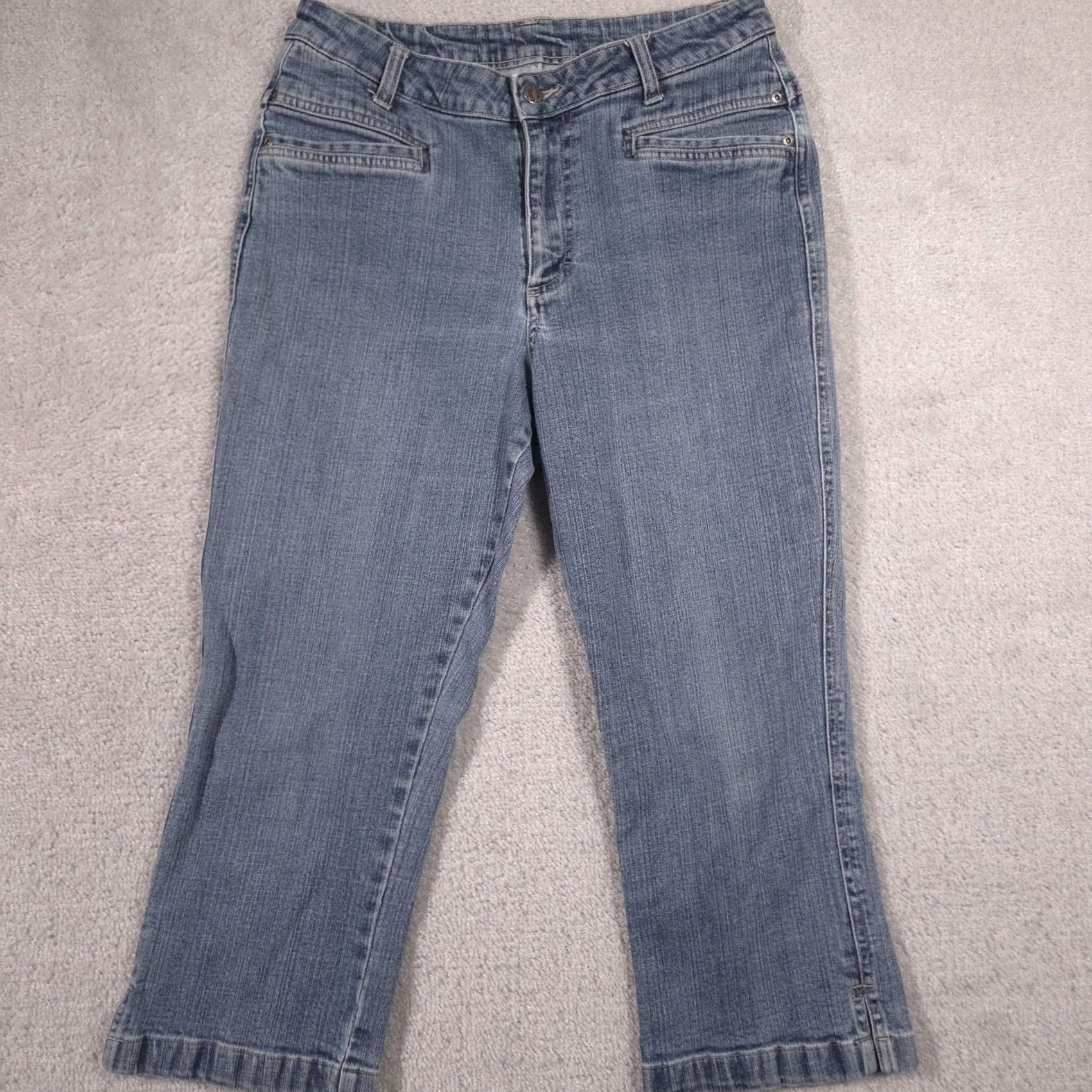 Vintage Riders By Lee Jeans Womens 12 Blue Capri Relaxed Stretch Size 34" / US 12 / IT 48 - 2 Thumbnail