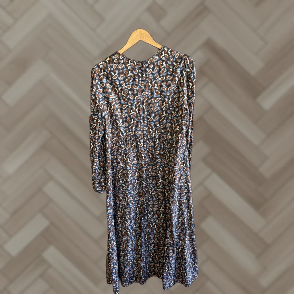 Boden Boden Dress Midi Long Sleeve Paisley Floral Pockets Fit & Flare 10R Women Multicolor Size L / US 10 / IT 46 - 1 Thumbnail
