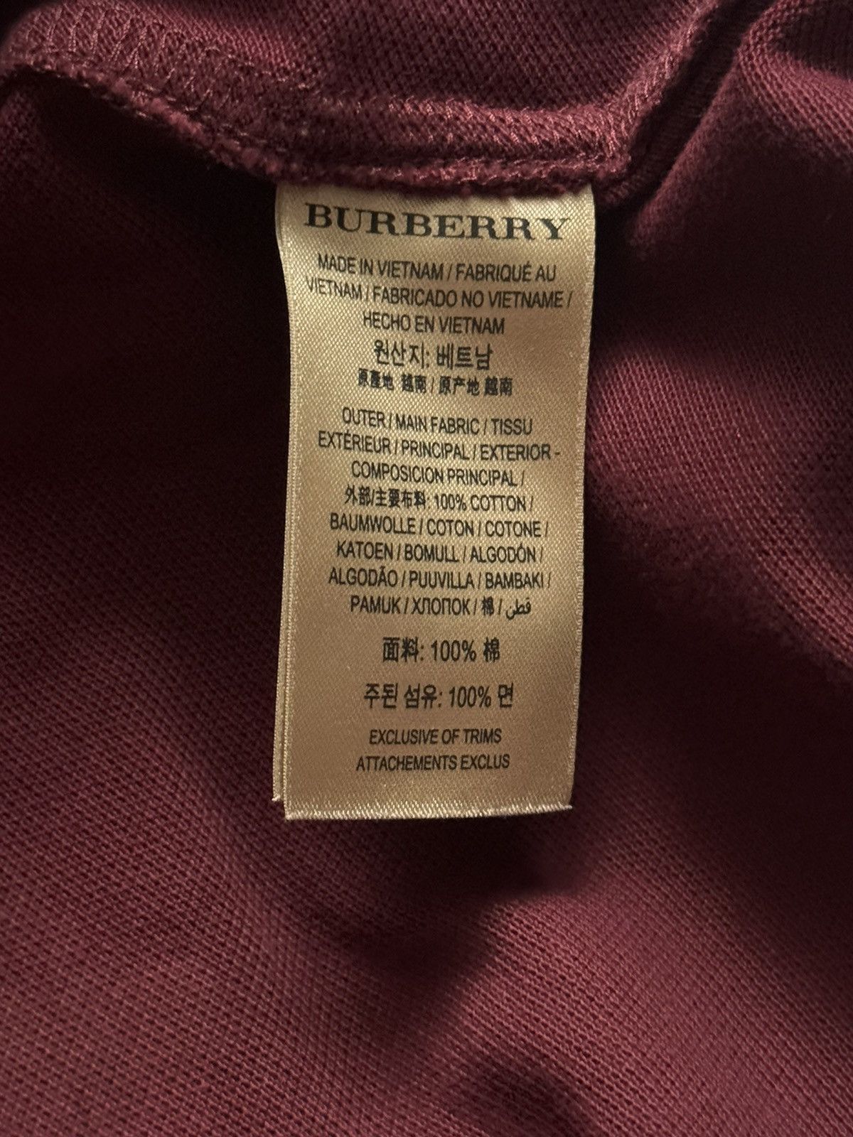 Burberry × Designer Burberry Brit M polo button up tee T-shirt burgundy MAN Size US M / EU 48-50 / 2 - 12 Thumbnail