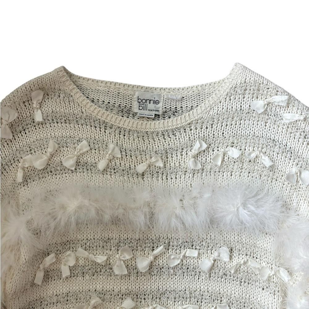 Designer × Vintage Bonnie and Bill Made in Korea Vintage Bows/Fur Knit Sweater Size S / US 4 / IT 40 - 3 Thumbnail