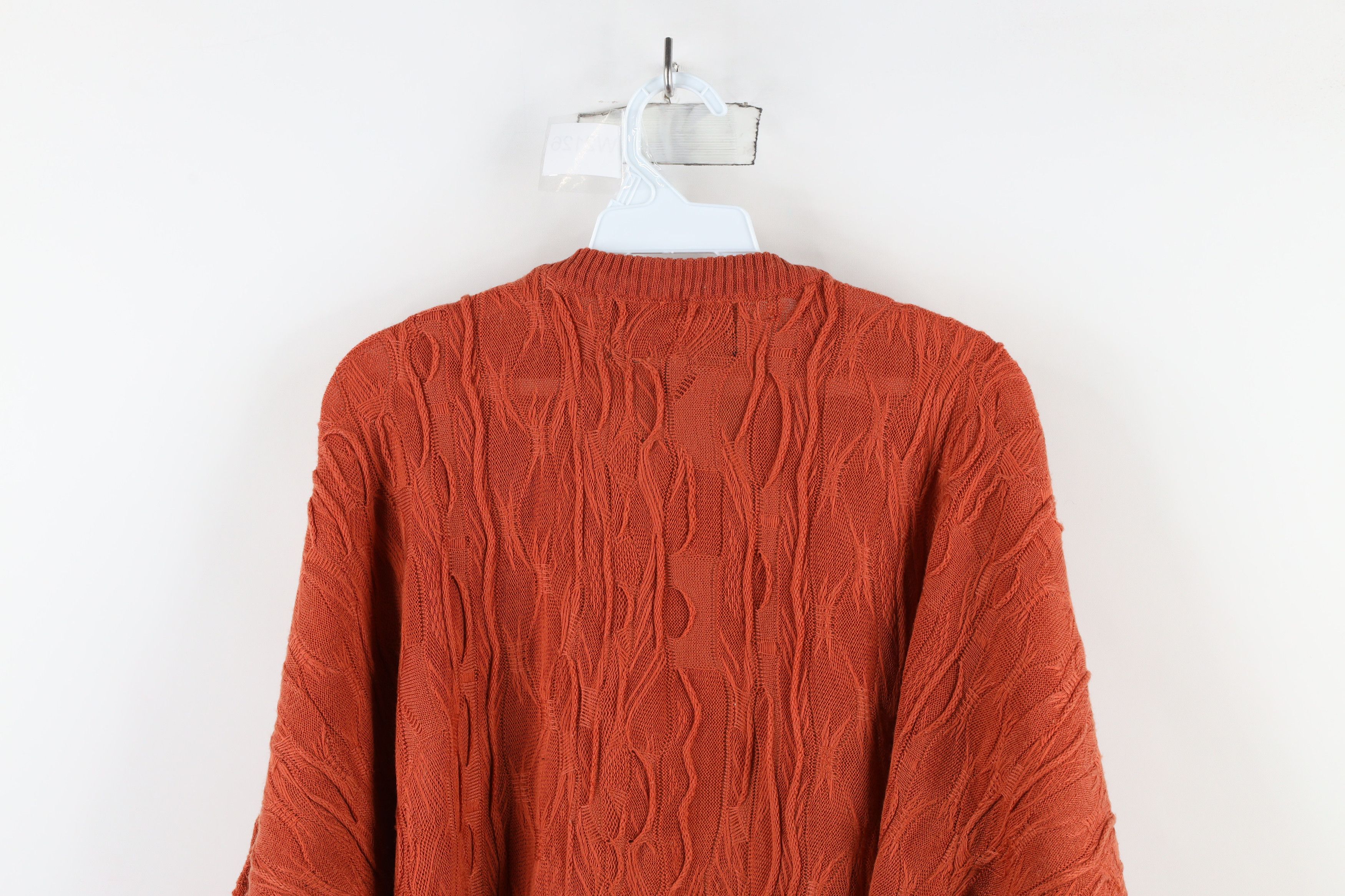 Vintage Vintage 90s Coogi Style Short Sleeve Knit Sweater Orange Size US XL / EU 56 / 4 - 11 Thumbnail