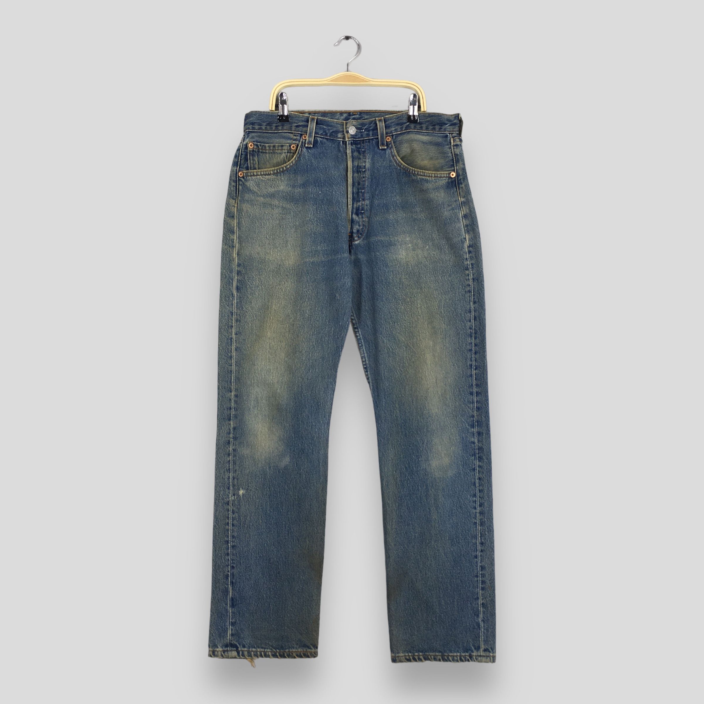 image of Size 32X29 Vintage 90's Levi's 501 Faded Blue Jeans, Men's