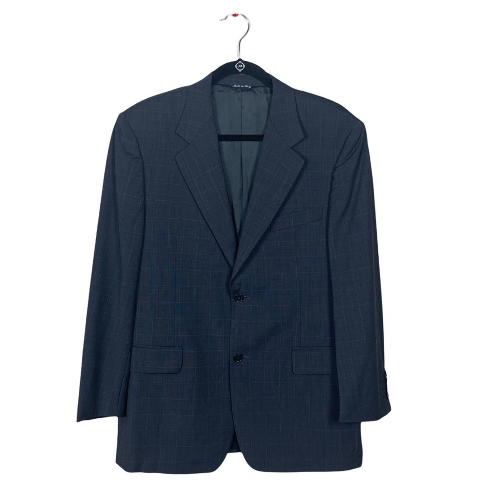 Barneys New York Barneys New York Grid Print Wool 2 Button Blazer Gray 40 S Size 40S - 10 Thumbnail