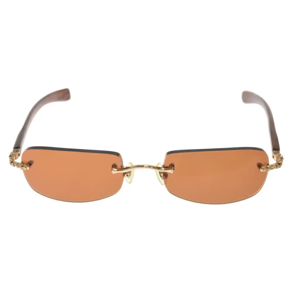 image of Chrome Hearts Wire Frame Sunglasses in Brown, Men's