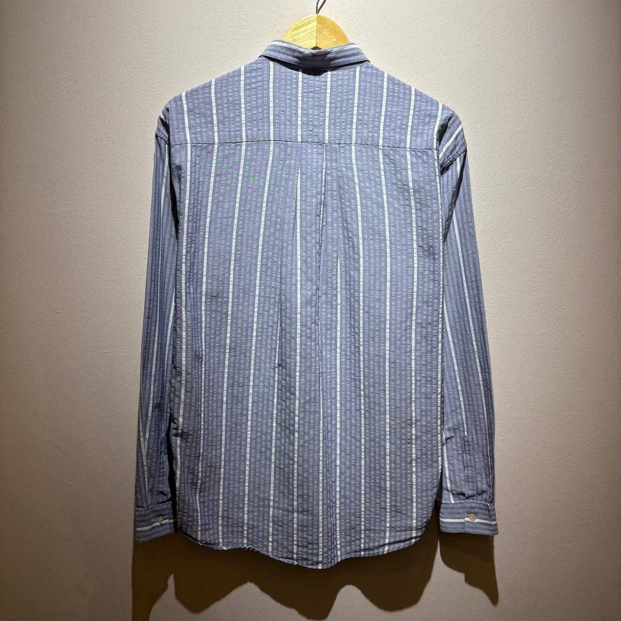 Versace Vintage Gianni Versace Striped Blue Button Down Shirt Size US XL / EU 56 / 4 - 2 Thumbnail