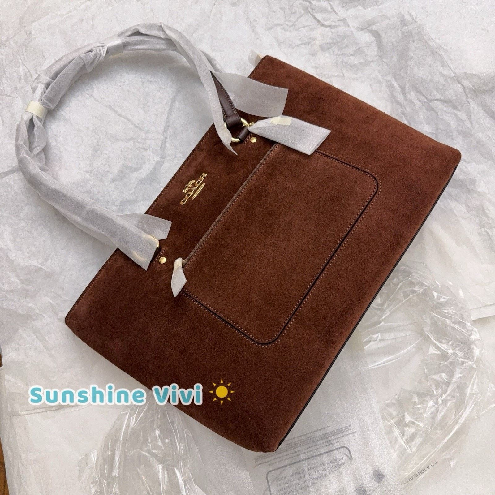 Coach NWT COACH CCC77 Station Tote Bag suede, Vintage Brown Size ONE SIZE - 10 Thumbnail