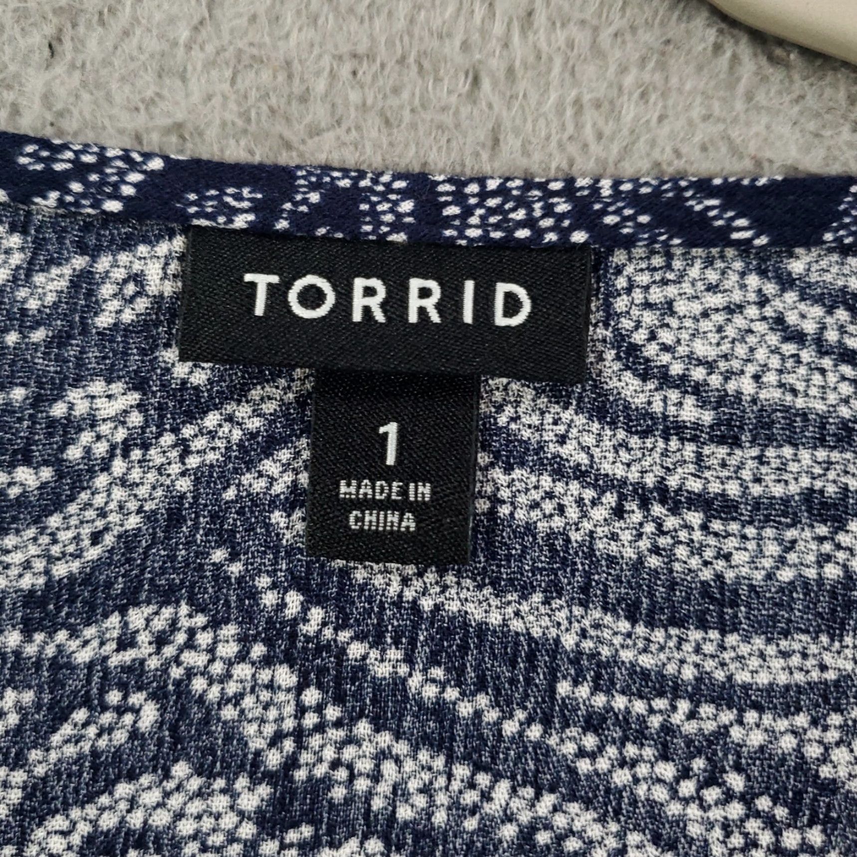 Torrid TORRID Bohemian Tunic Blouse Womens Plus Size 1X Long Sleeve V-Neck Tasseled Geometric Stripe Navy Blue Size XL / US 12-14 / IT 48-50 - 5 Thumbnail
