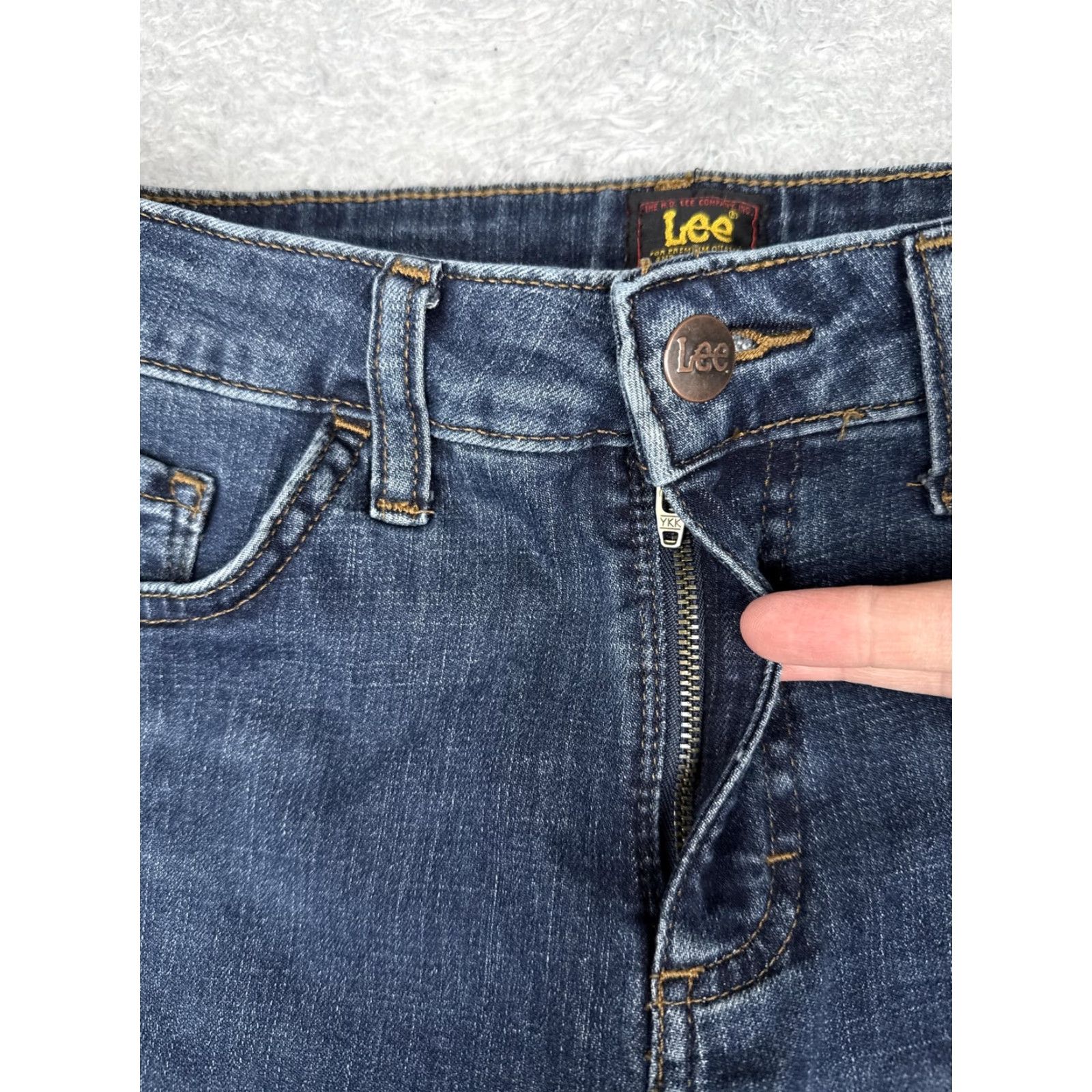 Lee Lee Jeans Womens 10M Blue Denim Stretch Straight Leg Mid Rise Casual Pants Shirt? Size 32" / US 10 / IT 46 - 5 Thumbnail
