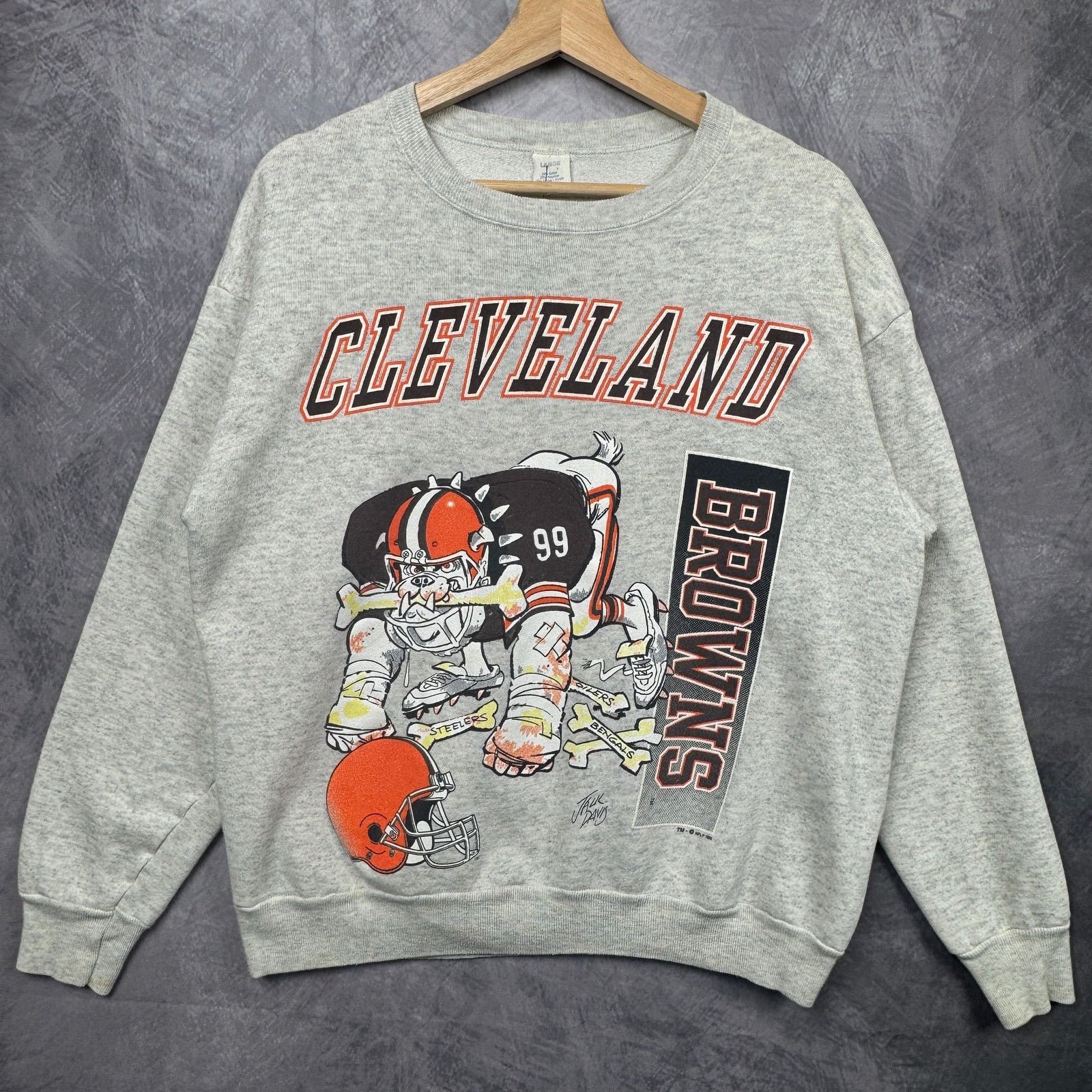 1998 Gray Cleveland Browns Graphic Sweatshirt Medium 4109