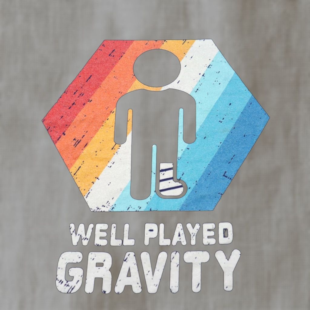 Port & Company Well Played Gravity T-Shirt Adult 2XL Navy Blue 90s Skull Logo Funny Portable: Port & Company Mens Size US XXL / EU 58 / 5 - 1 Thumbnail