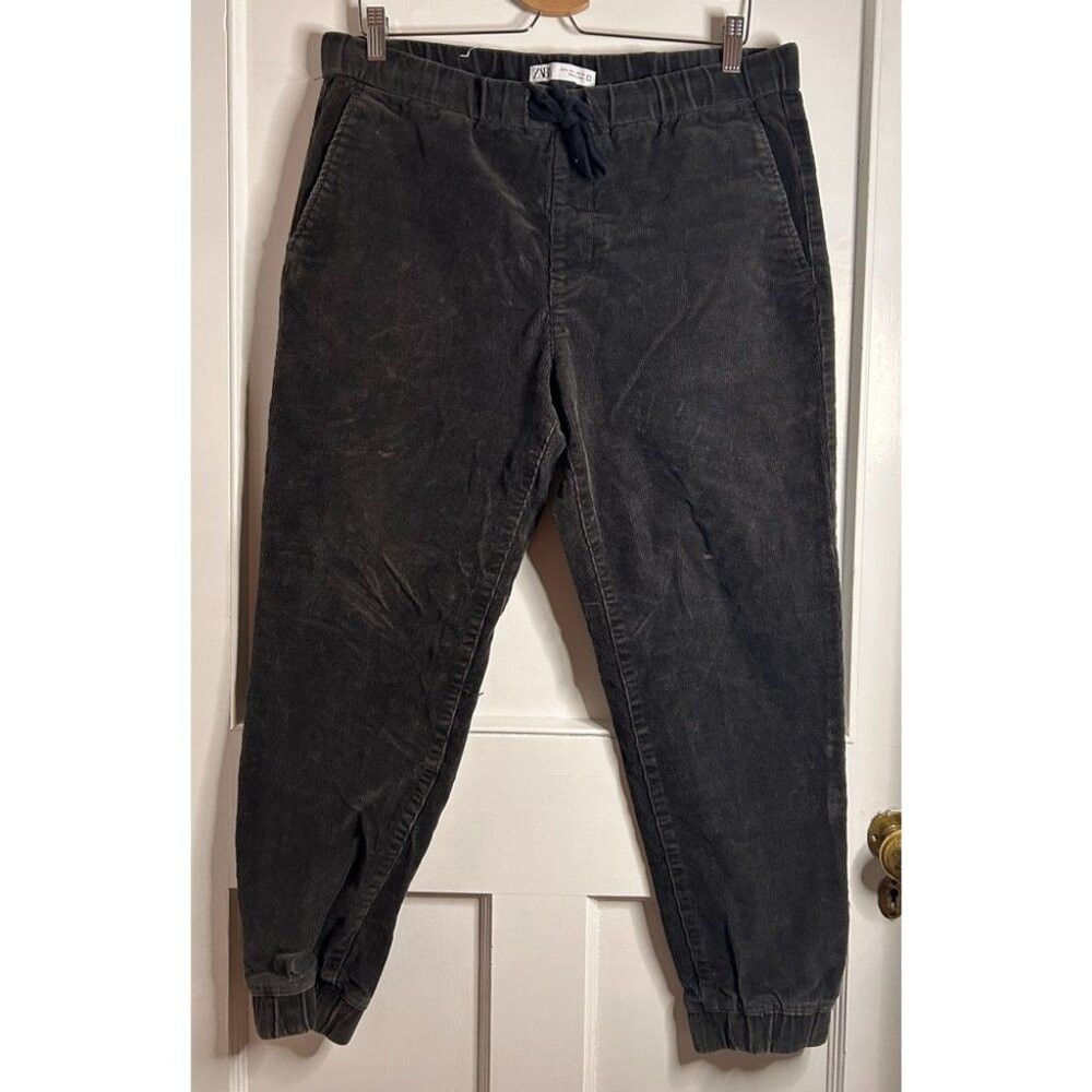 Zara Men’s Zara Grey Corduroy Pants with Elasticized Waist and A Size US 29 - 1 Thumbnail