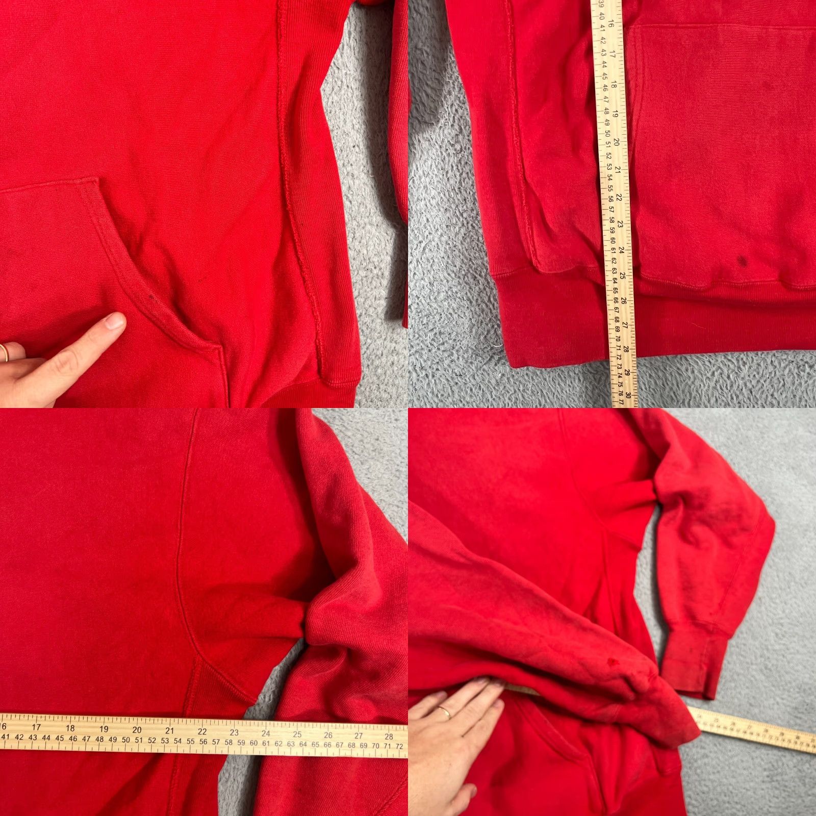 Champion VINTAGE Champion Reverse Weave Hoodie Mens L Red 80s Distressed Sweatshirt Size US L / EU 52-54 / 3 - 8 Thumbnail