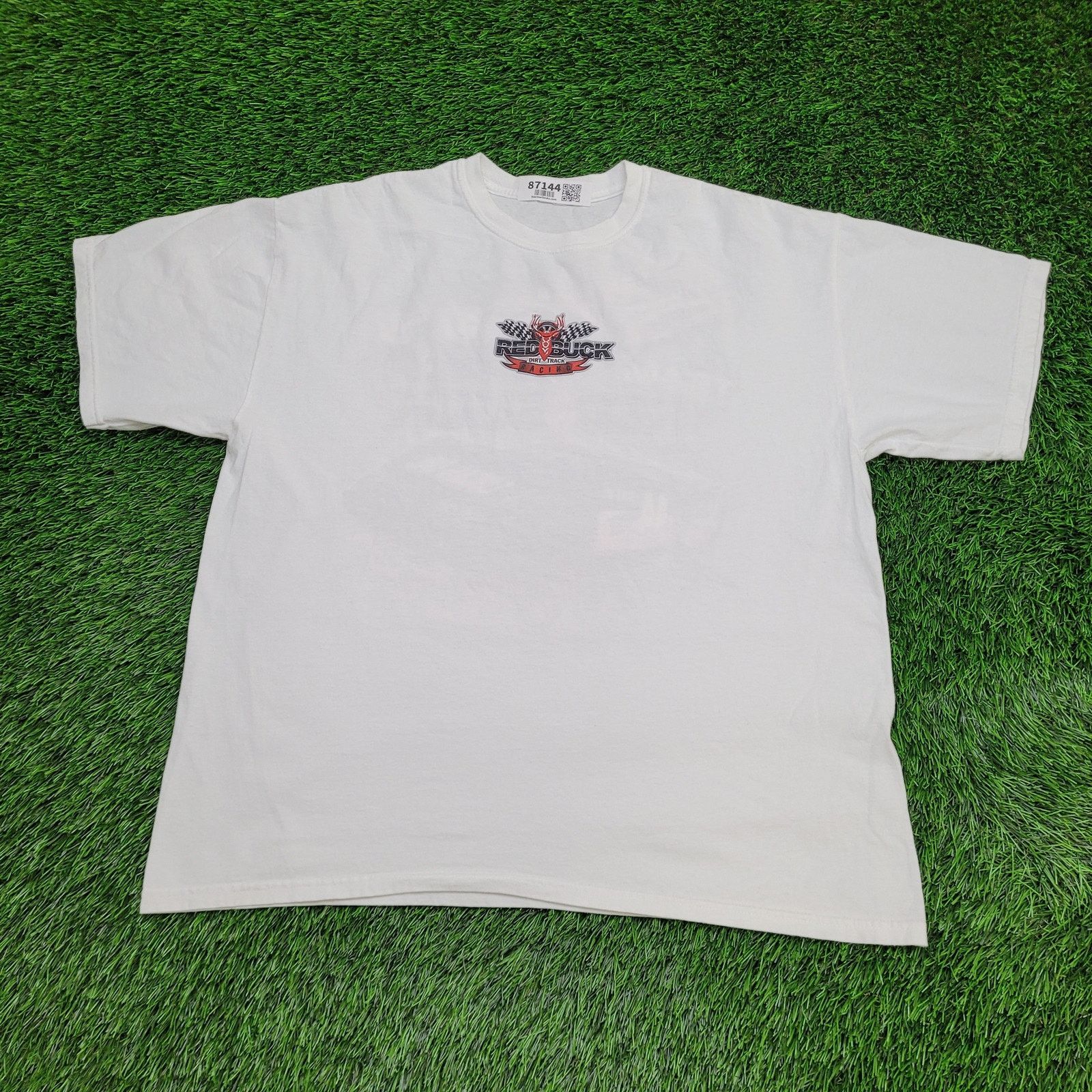 Vintage Vintage 90s Red-Buck Dirt Track Racing Shirt XL 24x27 Whtie Size US XL / EU 56 / 4 - 1 Thumbnail