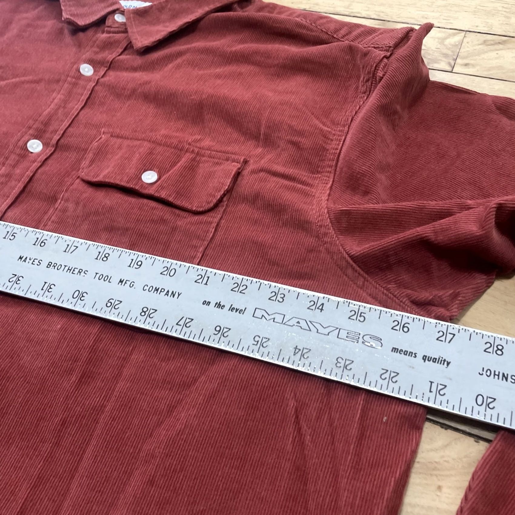 Old Navy VINTAGE Old Navy Corduroy Long Sleeve Shirt Men 2XL Burnt Orange Brown Sienna Thin Wale Size US XXL / EU 58 / 5 - 7 Thumbnail