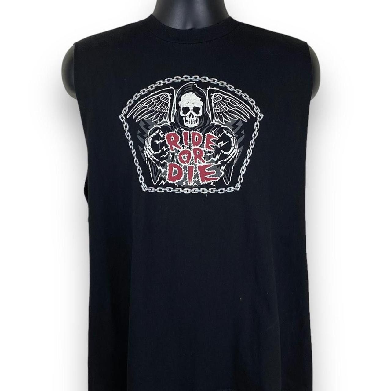 Band Tees × Vintage Motorcycle Outpost Ride or Die Reaper Biker Tank Top Size US XL / EU 56 / 4 - 1 Thumbnail