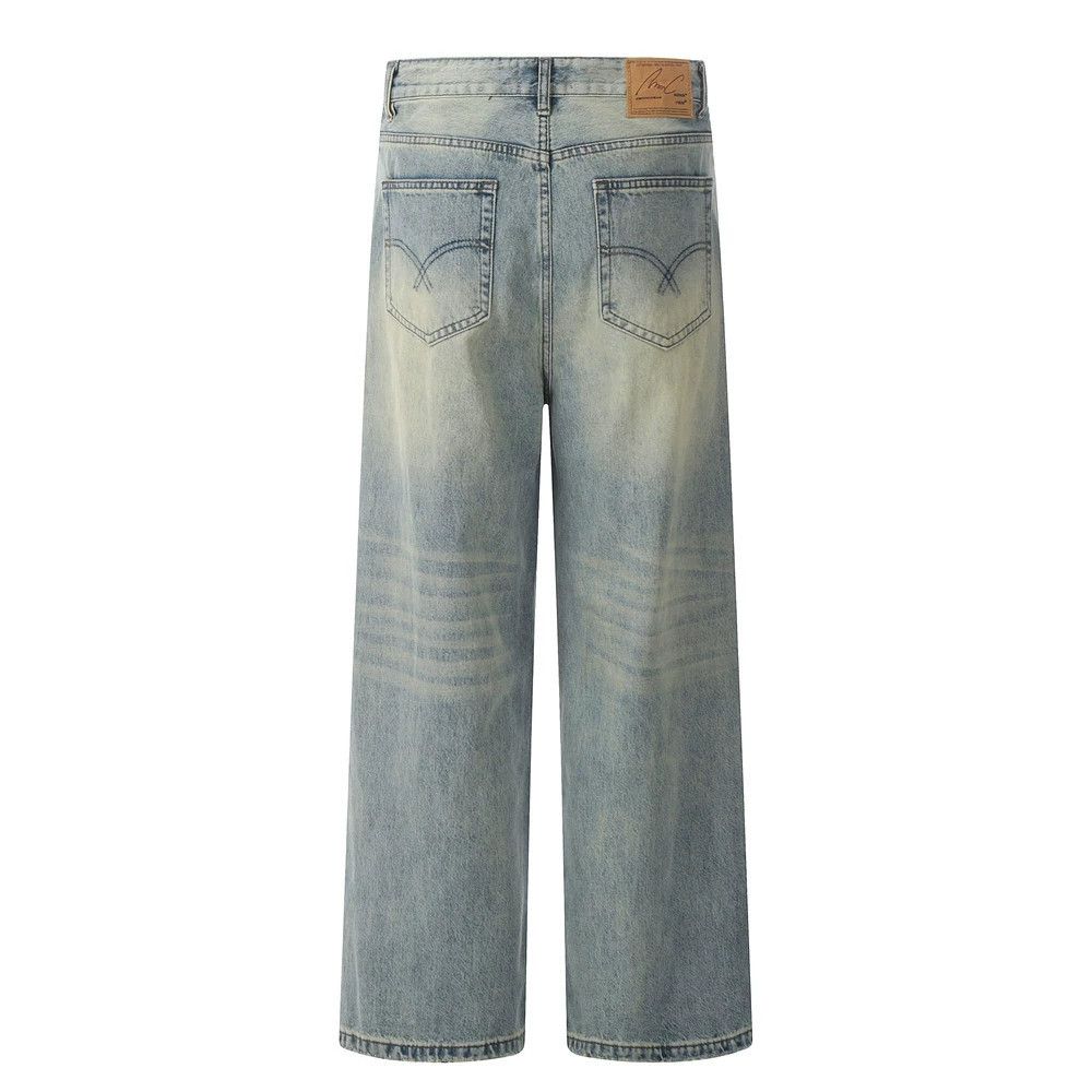Jean Men's punk vintage distressed washed jeans Size US 32 / EU 48 - 2 Thumbnail
