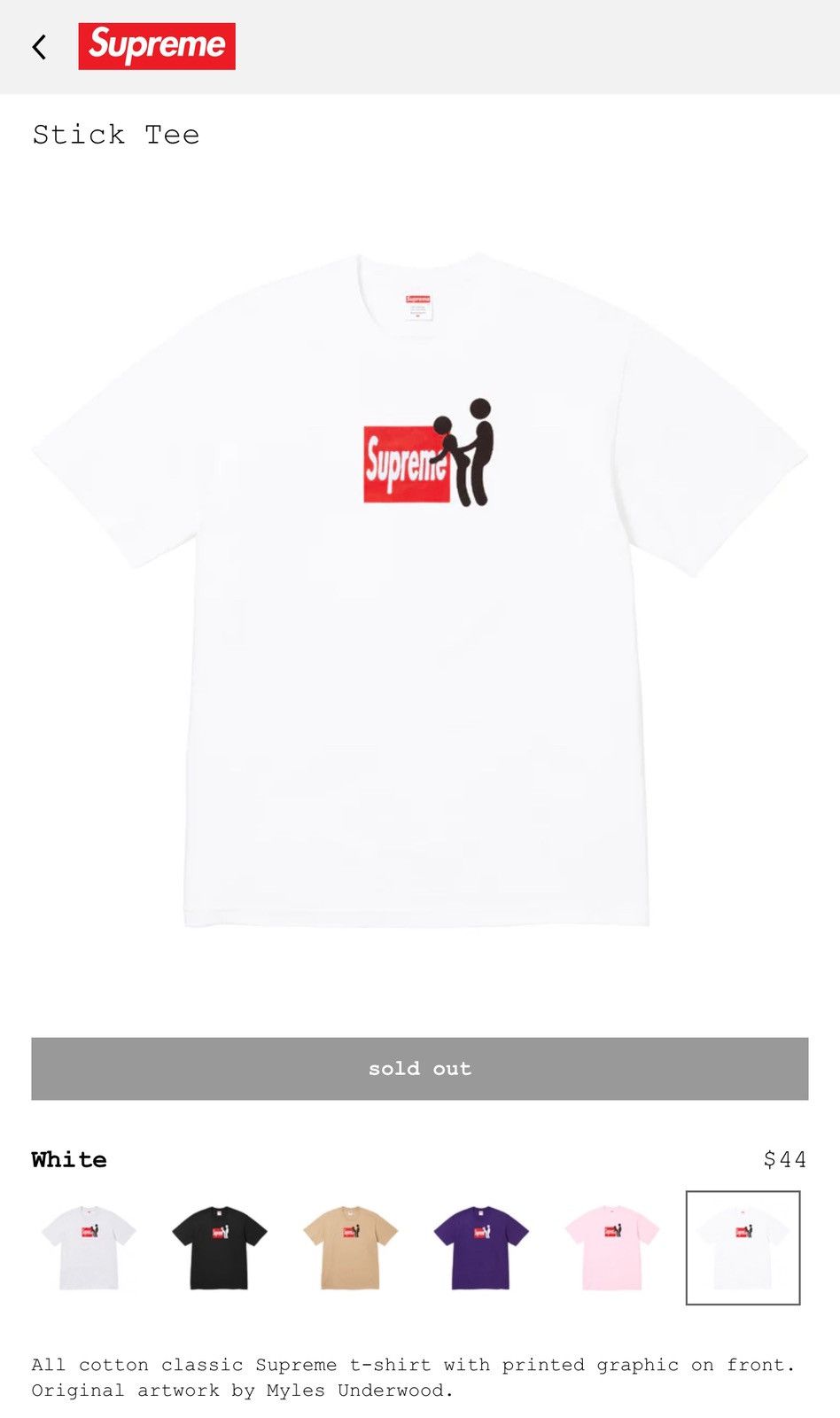 【Supreme】Stick Tee XL White SUPREME FW25 STICK TEE BLACK WHITE MLXL | eBay