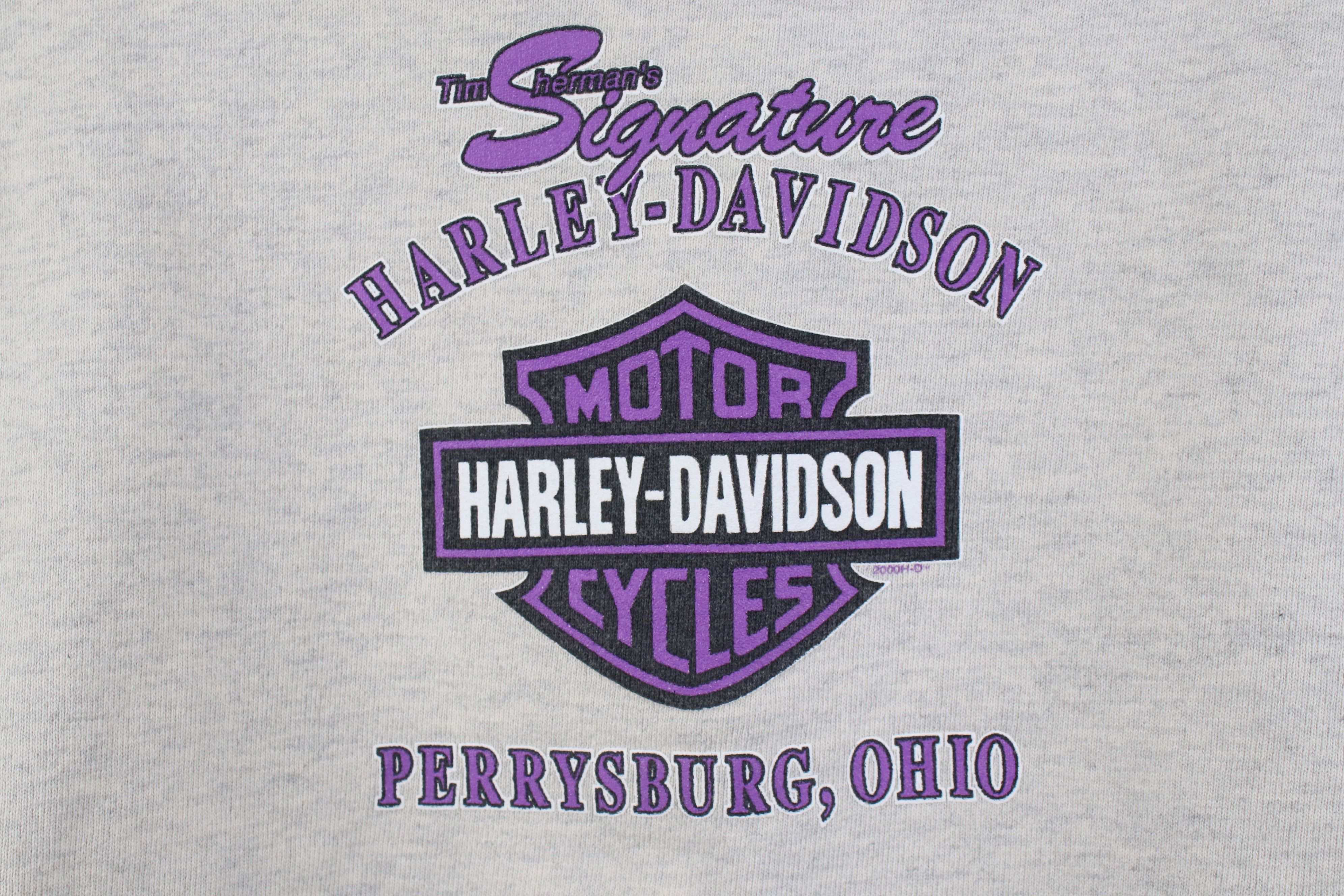 Harley Davidson Vintage Y2K 2000 Harley Davidson Ringer Sweatshirt Gray USA Size M / US 6-8 / IT 42-44 - 9 Thumbnail