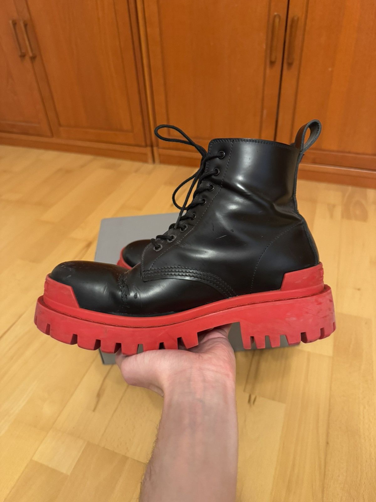 Balenciaga Balenciaga Strike Black Red Sole Boots Size US 7 / EU 40 - 5 Thumbnail