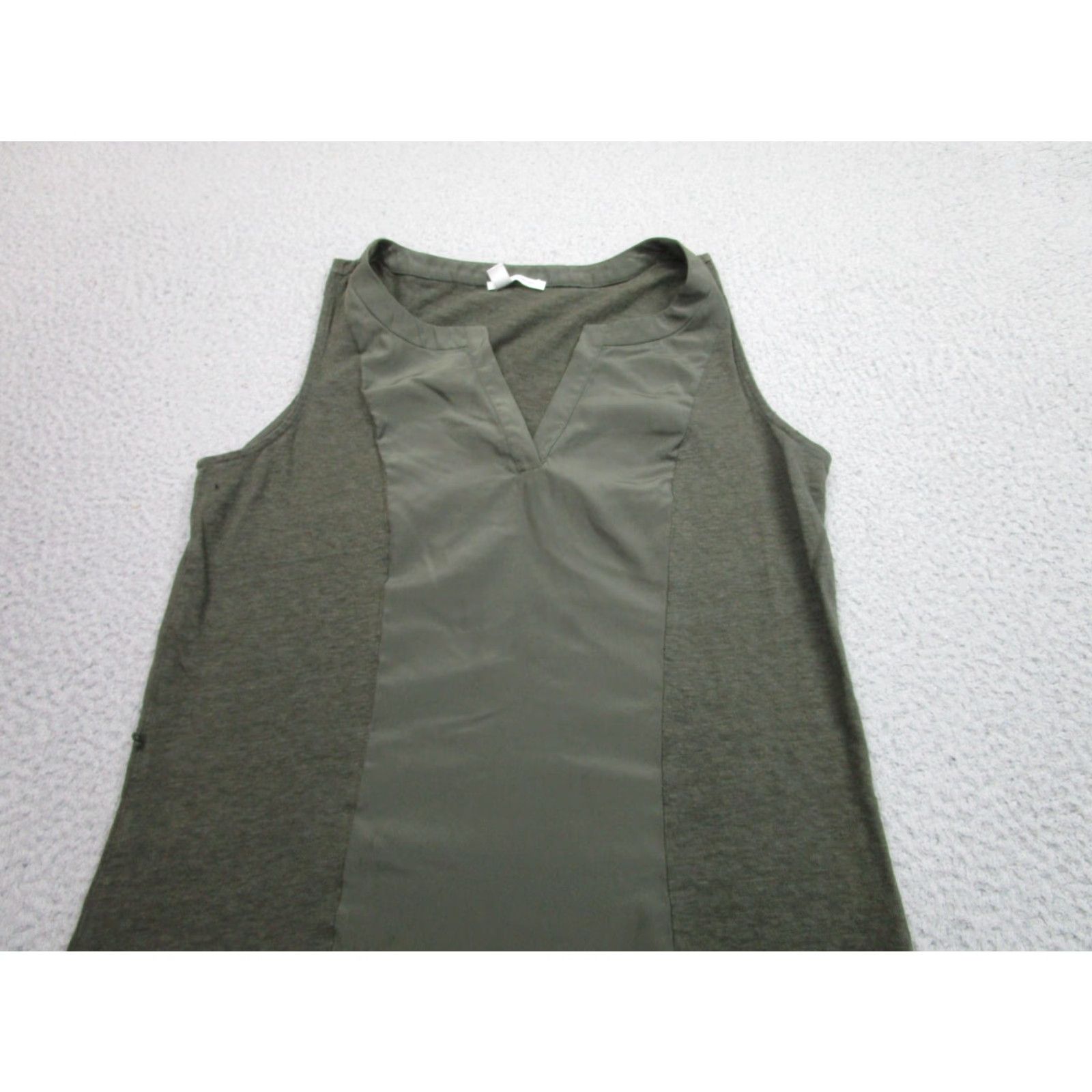Vintage Halogen Dress Womens XS Green Maxi Tank V-Neck High Low Hem Linen Blend Dress Size XS / US 0-2 / IT 36-38 - 3 Thumbnail