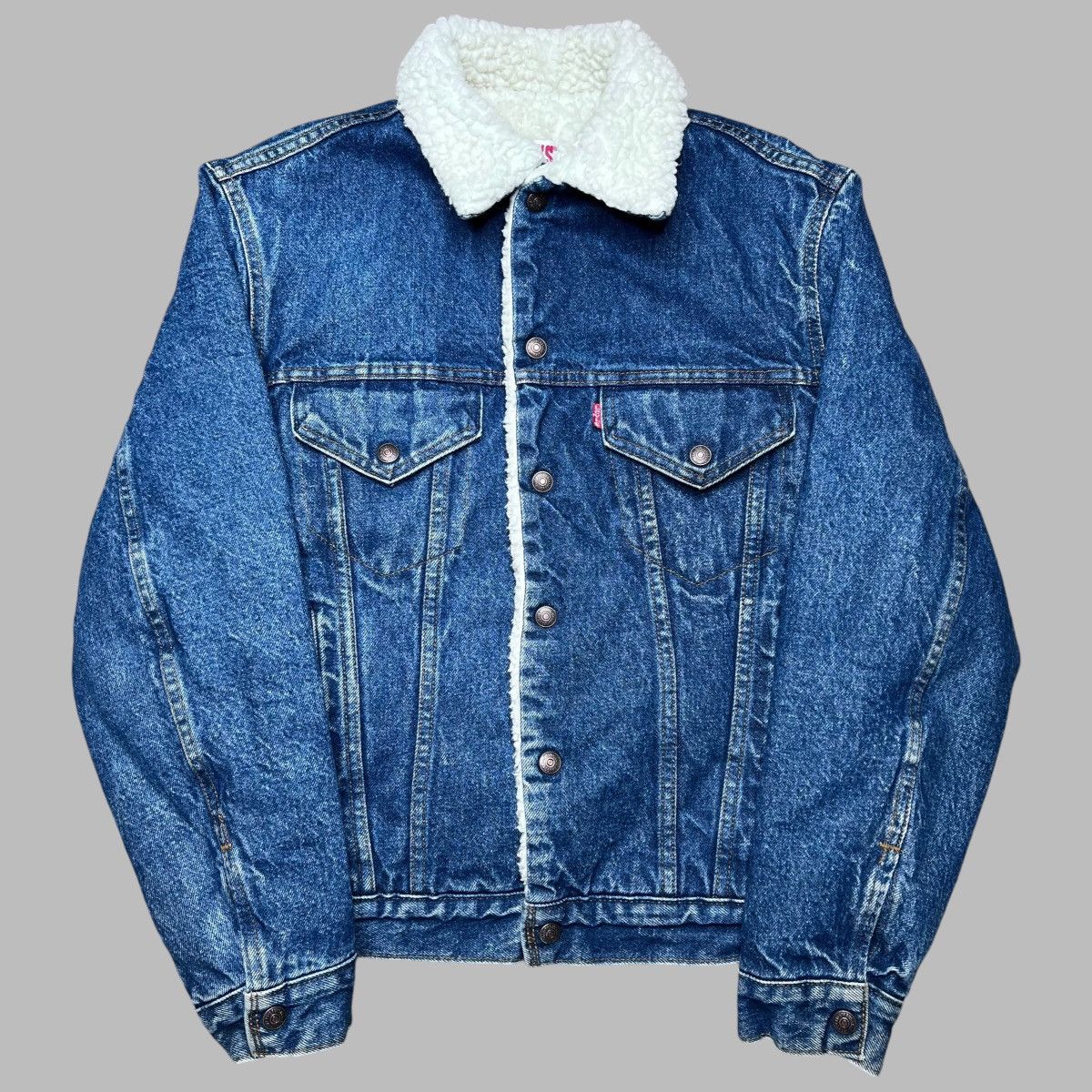 Levi's × Vintage Vintage 1980s Levi’s Denim Sherpa Lined Trucker Jacket Size US S / EU 44-46 / 1 - 1 Thumbnail