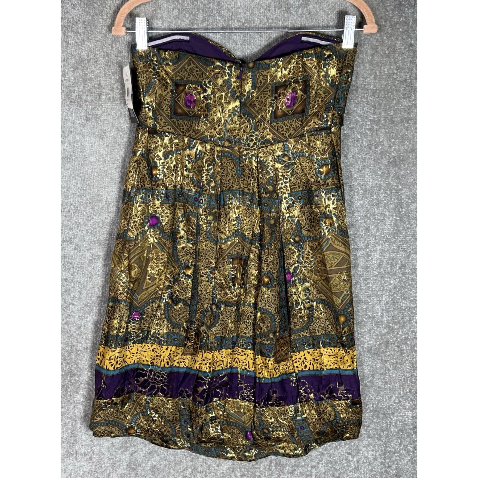 green emerald velvet dress Women Size 6 Nicole Miller Collection Gold Pleats Dress  VIDA STYLE SHOP