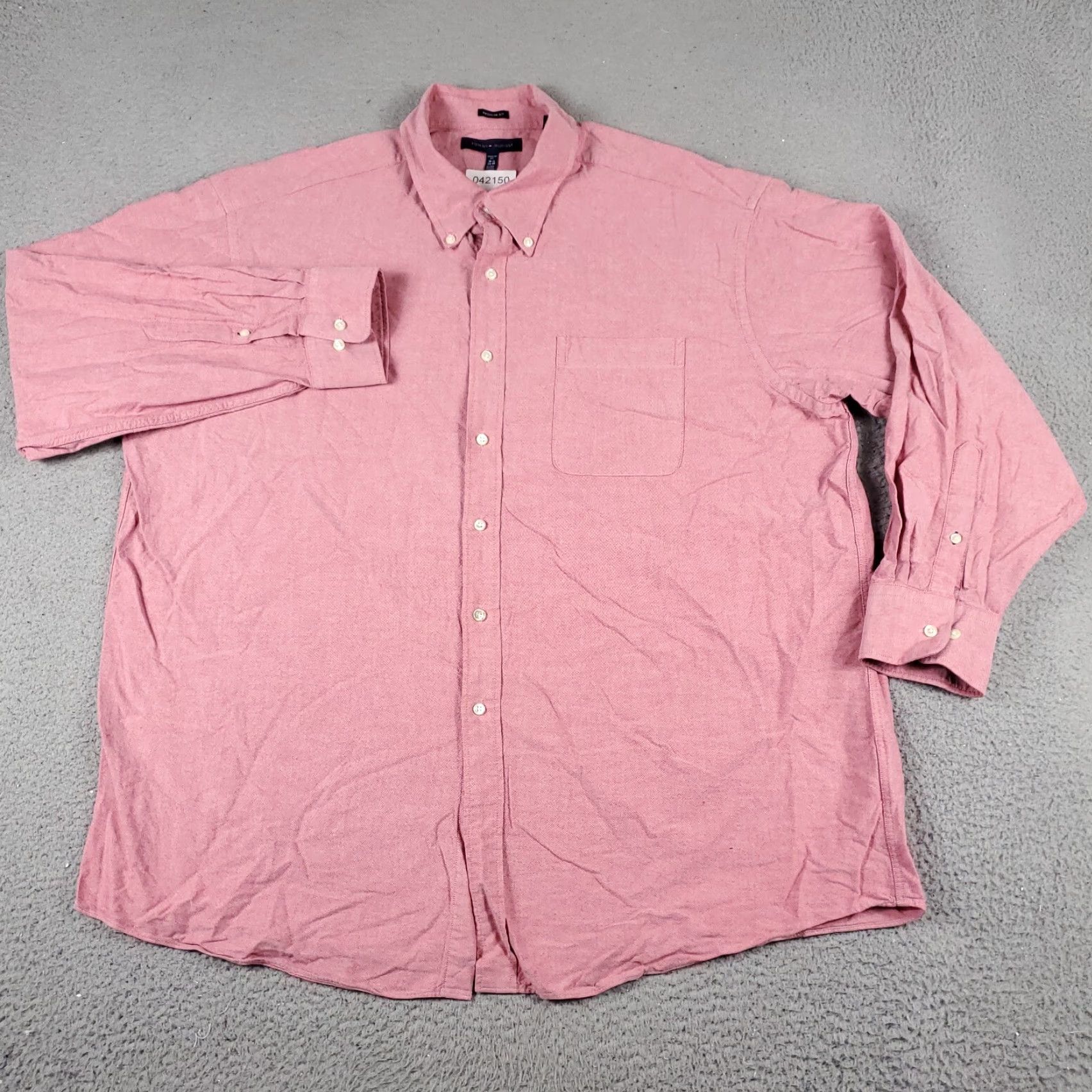 Tommy Hilfiger TOMMY HILFIGER Shirt Mens 2XL Red Casual Button-Up Long Sleeve Classic Preppy Size US XXL / EU 58 / 5 - 2 Thumbnail