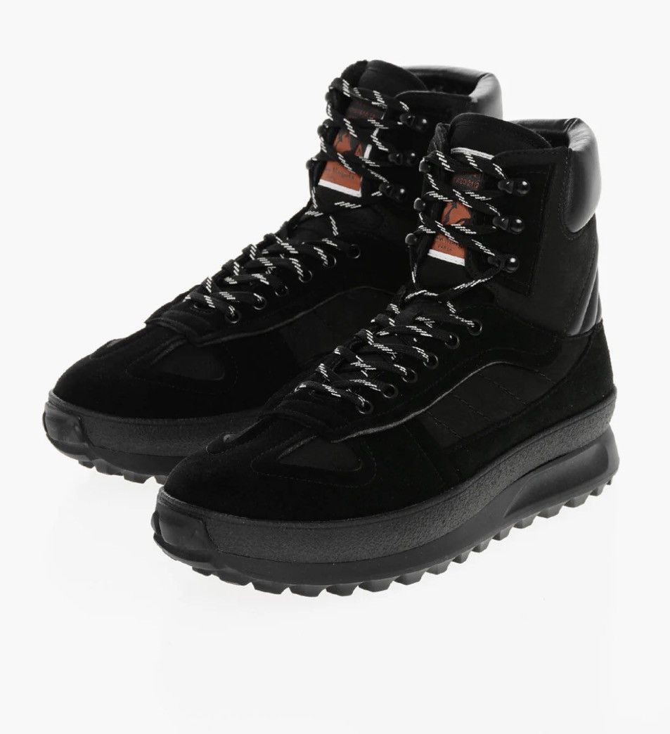 Maison Margiela Maison Margiela leather trimmed boot high top designer black Size US 11 / EU 44 - 1 Thumbnail