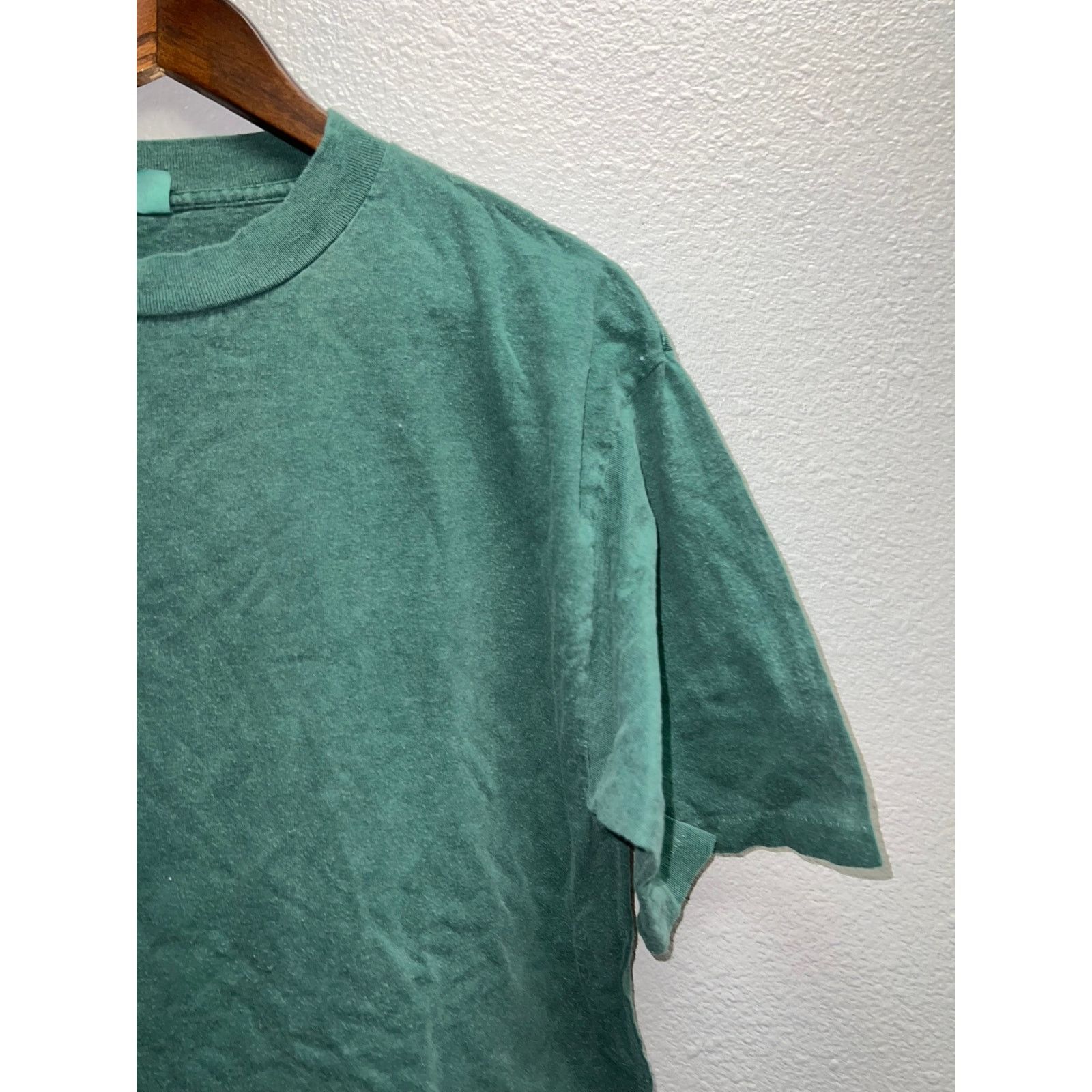 Vintage 90s Vintage Green Blank USA Made Short Sleeve Shirt 1990s L Size US L / EU 52-54 / 3 - 2 Thumbnail