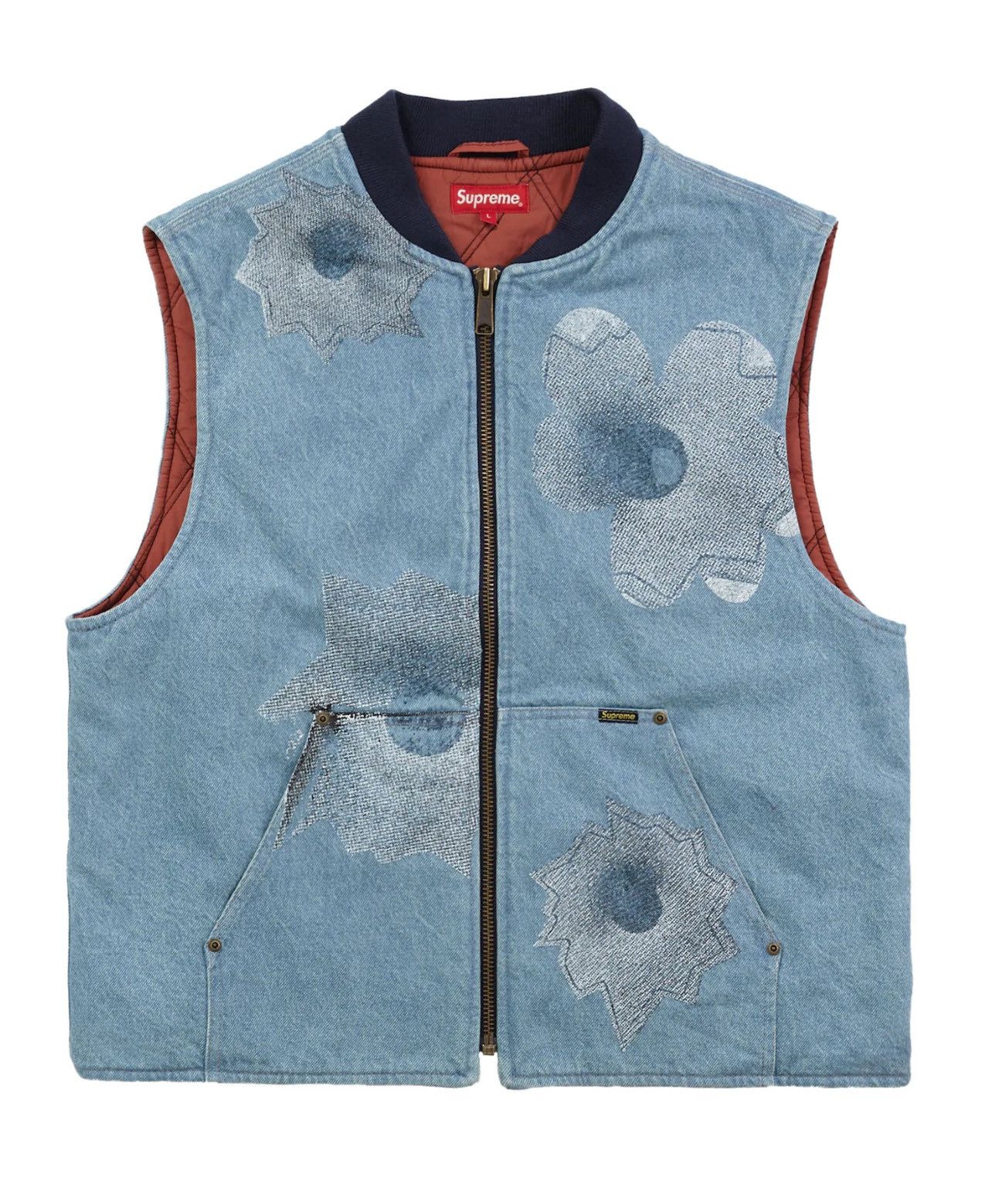 image of Supreme/nate Lowman Work Vest in Denim, Men's (Size XL)