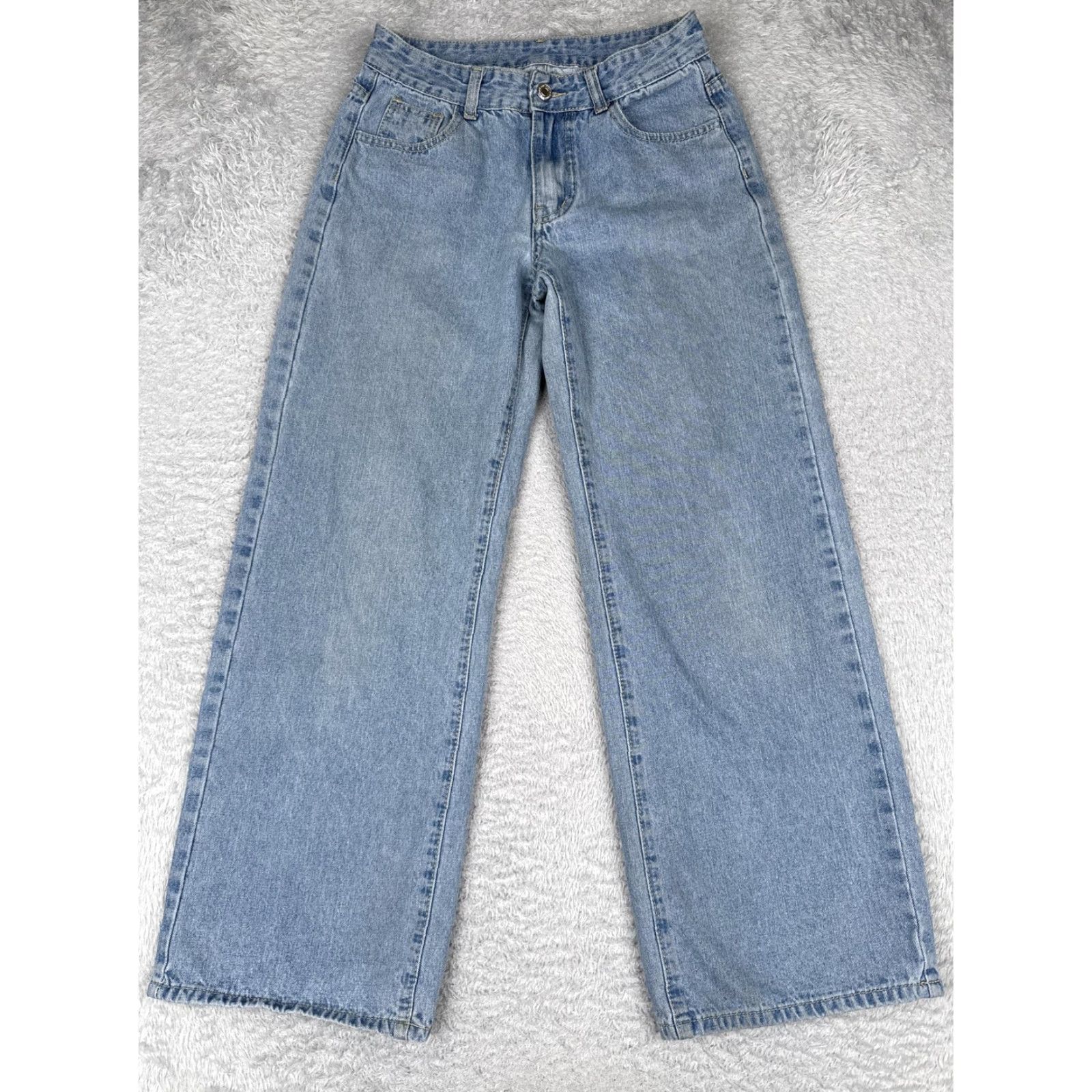Shein Shein Jeans Women 4 Blue Mod Rise Wide Leg Light Wash Relaxed Denim Cotton 26x29 Size 27" / US 4 / IT 40 - 2 Thumbnail