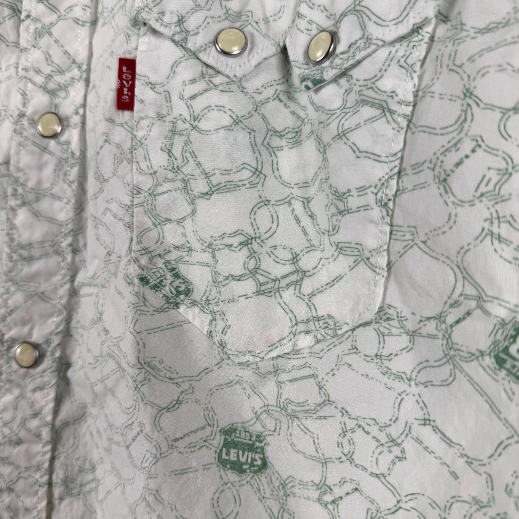Levi's Levi's Men's Large Pearl Snap AOP Highway Interstate Long Sleeve Western Shirt Mens L Multicolor Cotton Geometric Button-Up Casual Western Size US L / EU 52-54 / 3 - 5 Thumbnail