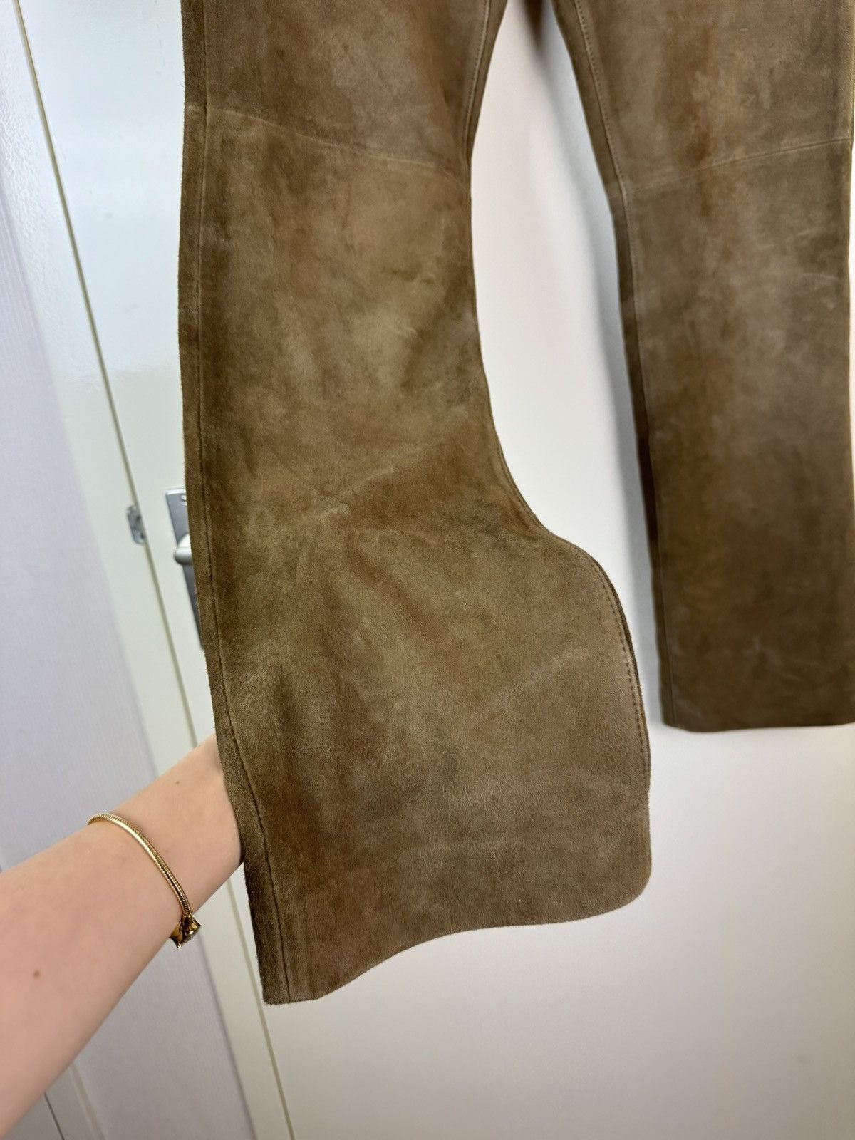 Lauren Ralph Lauren Ralph Lauren Suede Leather Brown Vtg Pants Trousers Cowboy Size 32" / US 10 / IT 46 - 3 Thumbnail