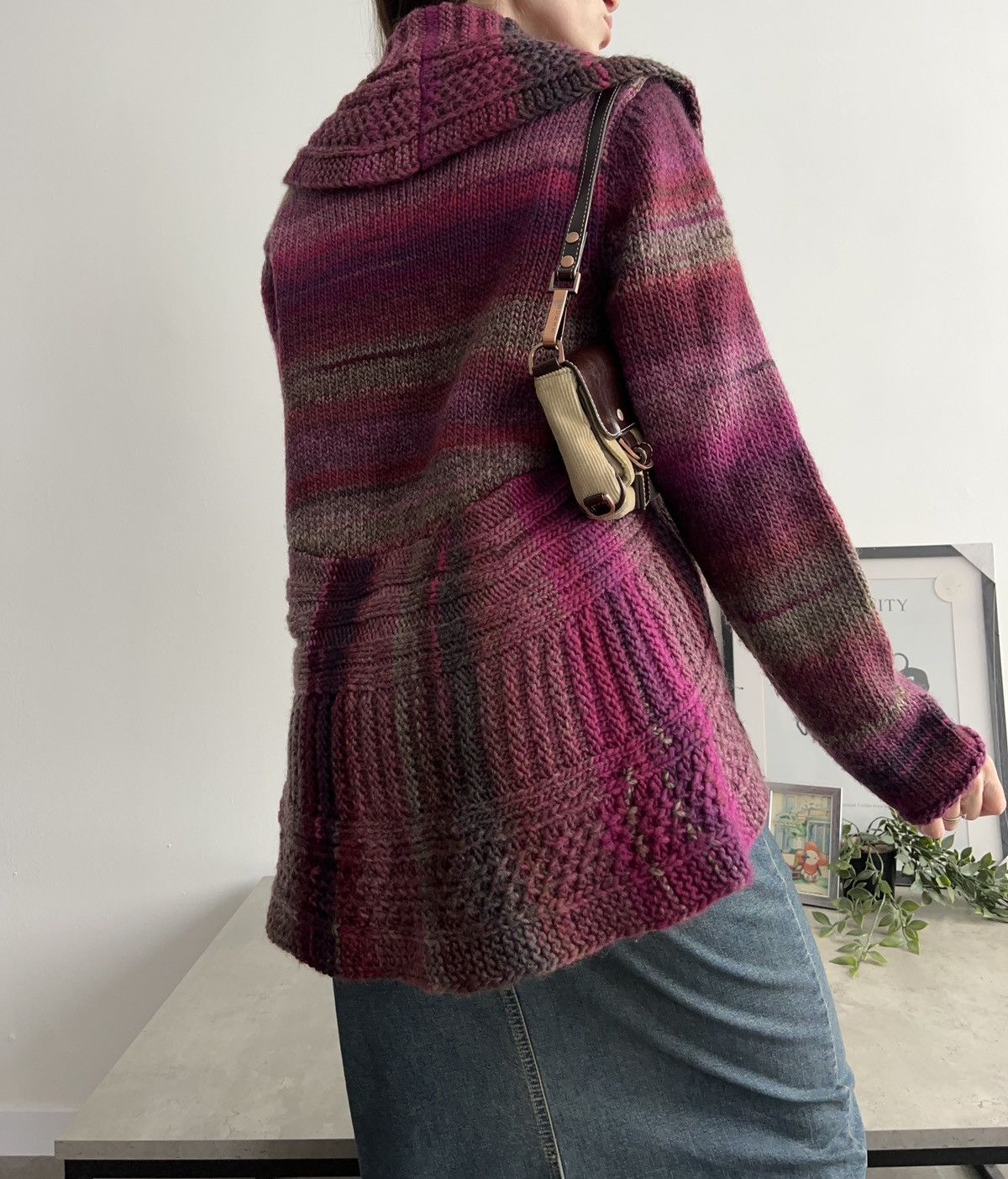 Vintage Beautiful Knit Wool Cardigan Y2K Vintage Size M / US 6-8 / IT 42-44 - 3 Thumbnail