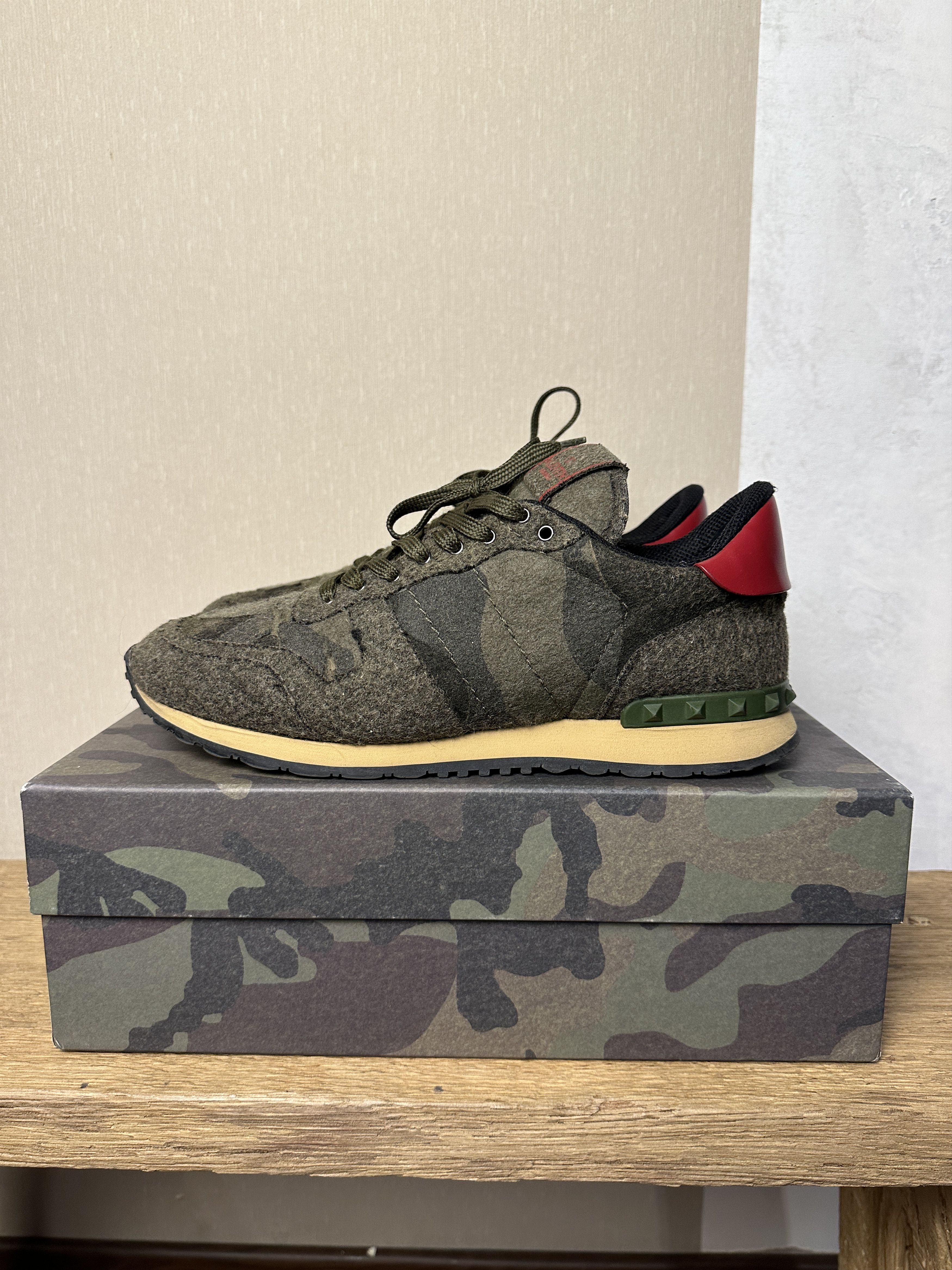 Valentino VALENTINO Rockrunner Felt Camo Trainer Sneaker Olive Size US 11 / EU 44 - 4 Thumbnail