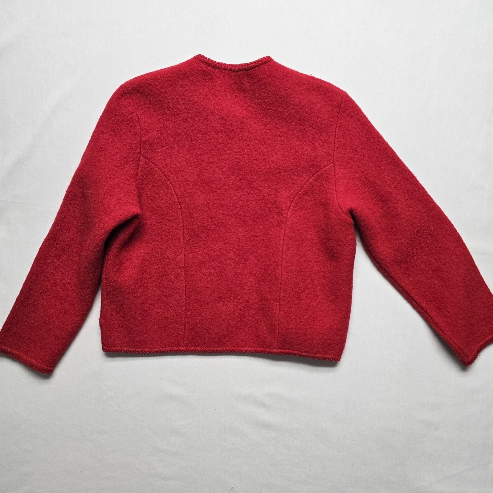Vintage Vintage Nell Flowers 10 Wool Scallop Hem Boiled Wool Jacket Size L / US 10 / IT 46 - 6 Thumbnail