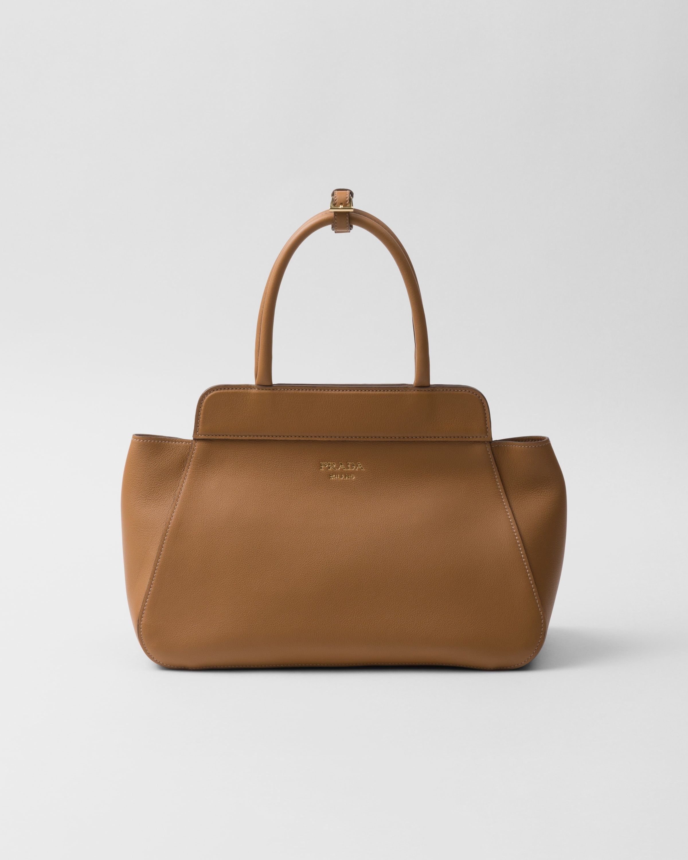 Prada o1la1rc1a0925 Size: OS / Medium Leather Tote Bag in Brown Size ONE SIZE - 1 Thumbnail