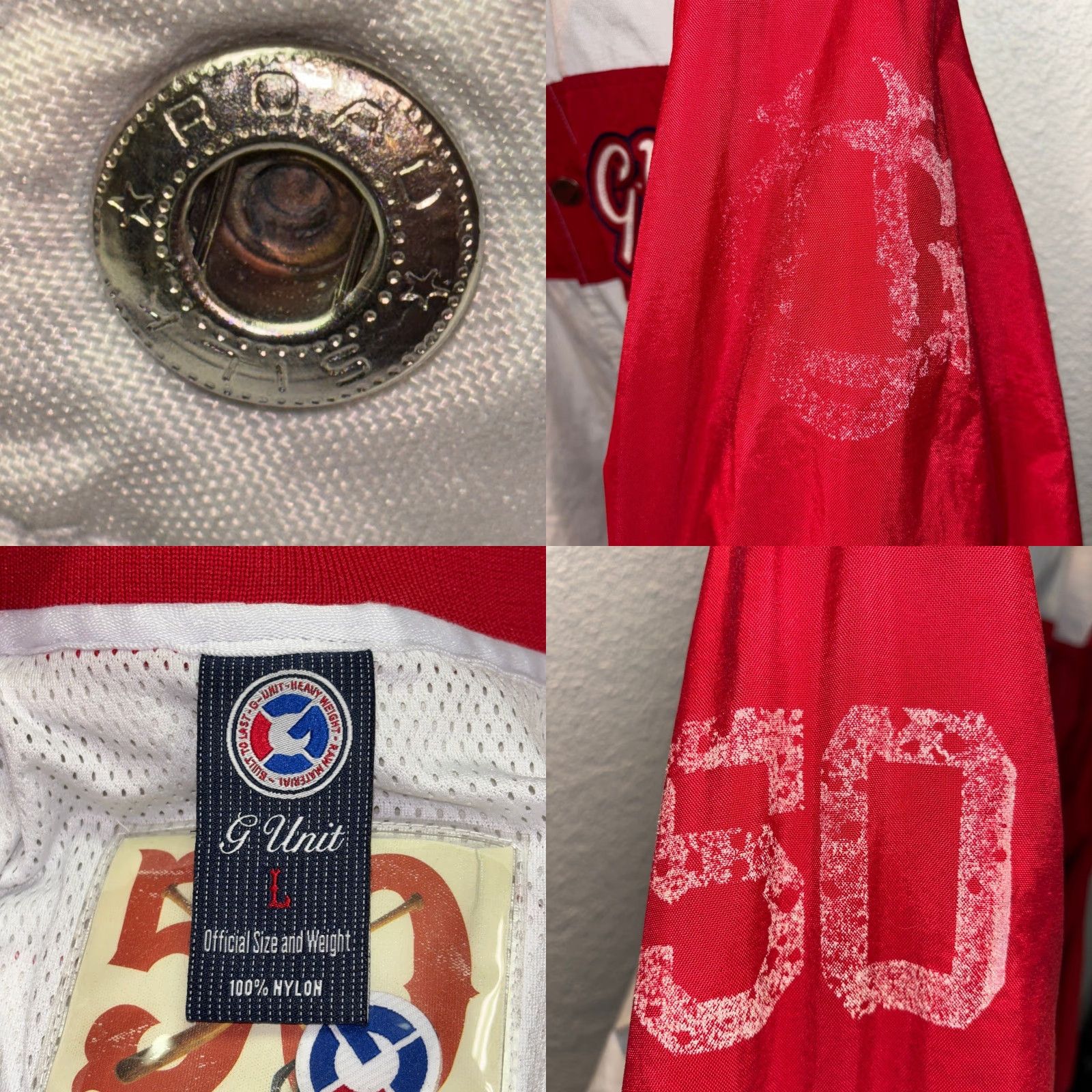 Vintage VINTAGE G-Unit Jacket Mens Large Red White Bomber Snap Button Oversized Jacket Size US L / EU 52-54 / 3 - 8 Thumbnail