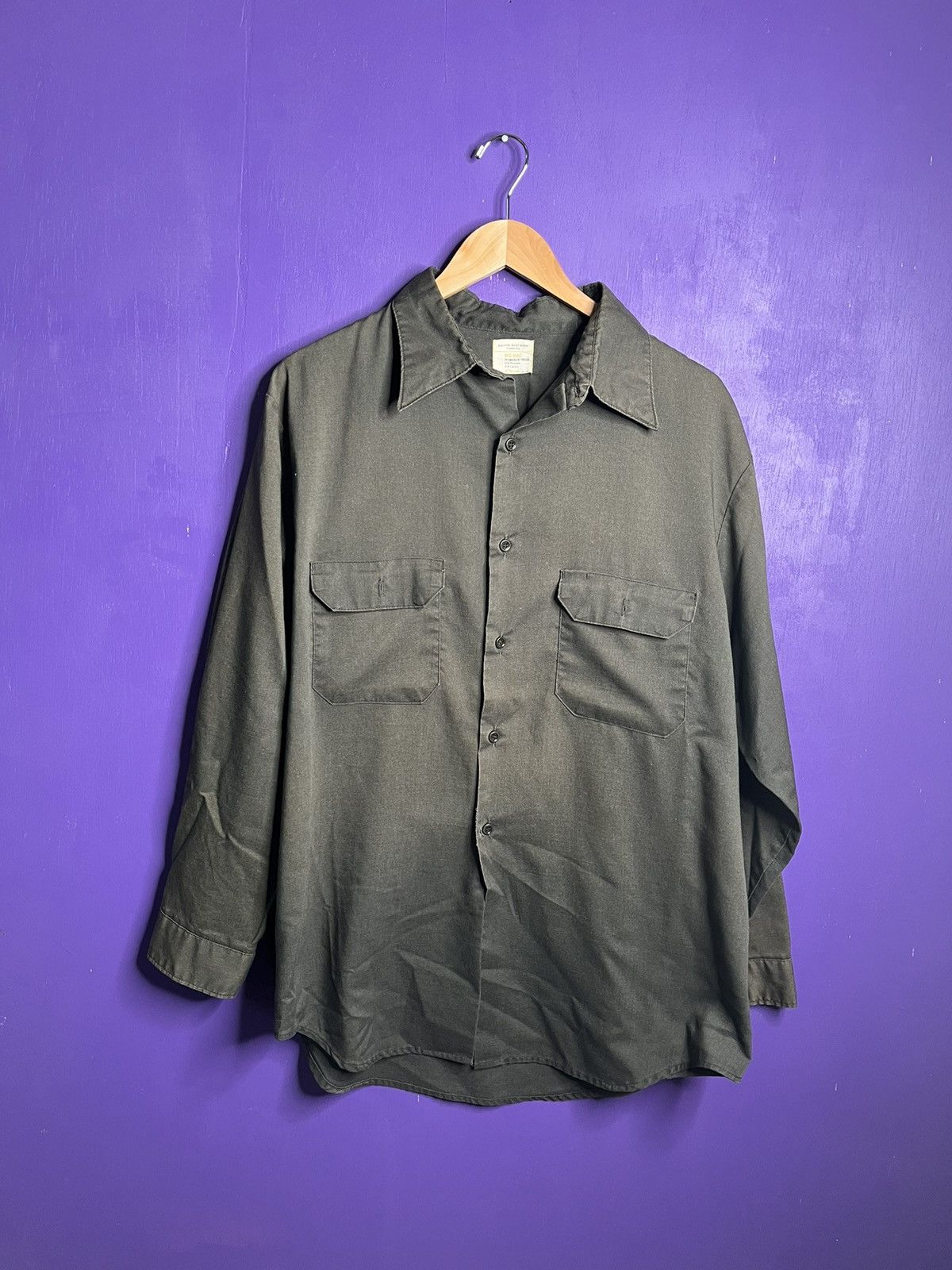 JCPenney × Vintage Vintage 70s JC Penney faded black work shirt Size US XL / EU 56 / 4 - 1 Thumbnail