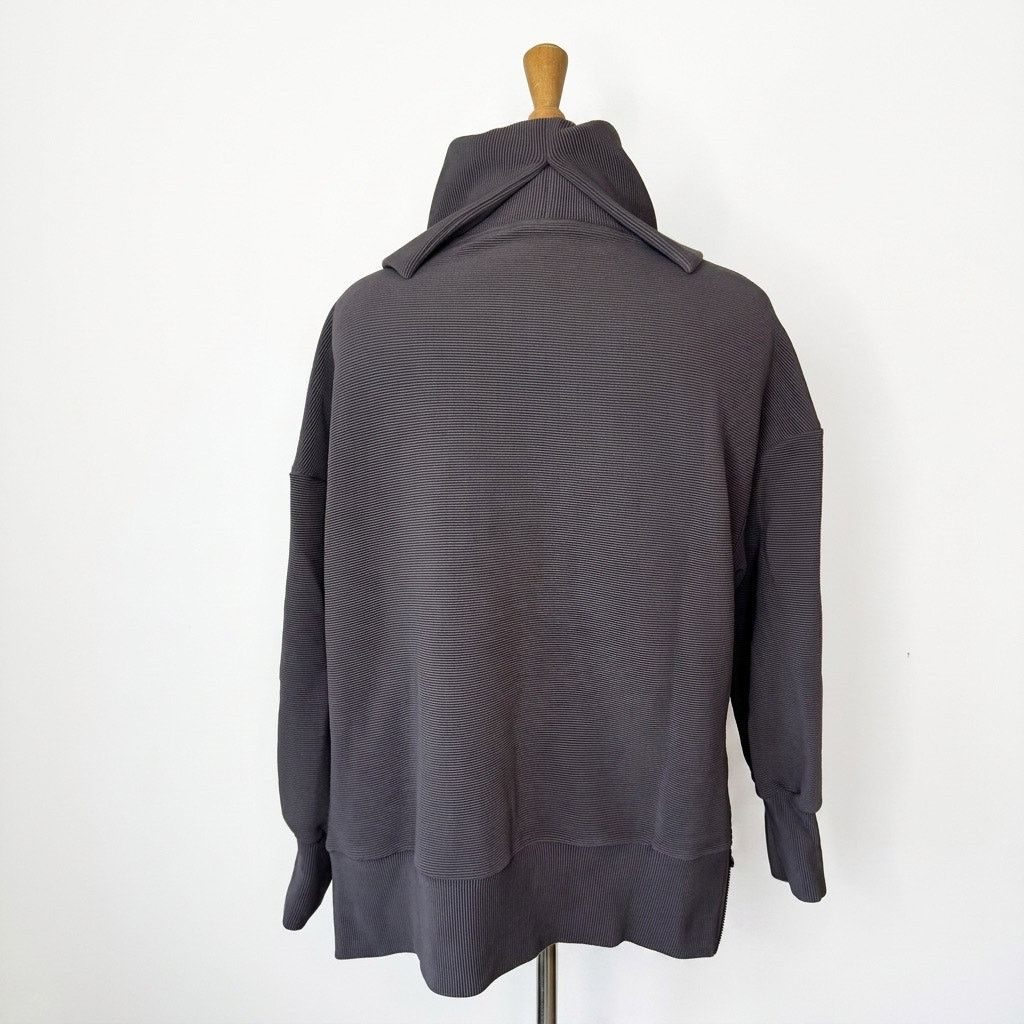 Varley VARLEY Milton Sweatshirt Deep Charcoal Gray Ribbed Ottoman Size S / US 4 / IT 40 - 2 Thumbnail