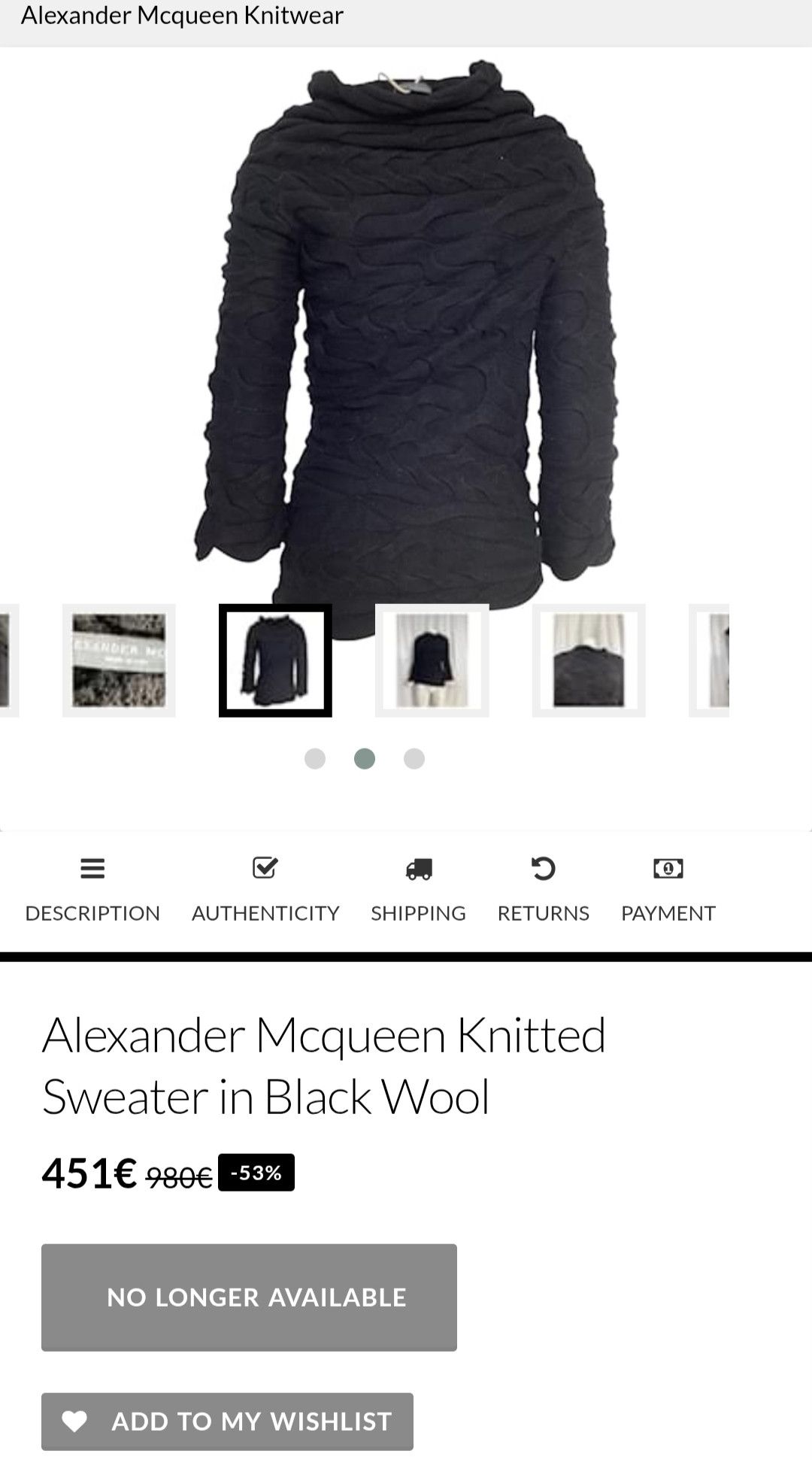 Alexander McQueen Alexander Mcqueen Archive asymmetric knitted sweater Size S / US 4 / IT 40 - 6 Thumbnail