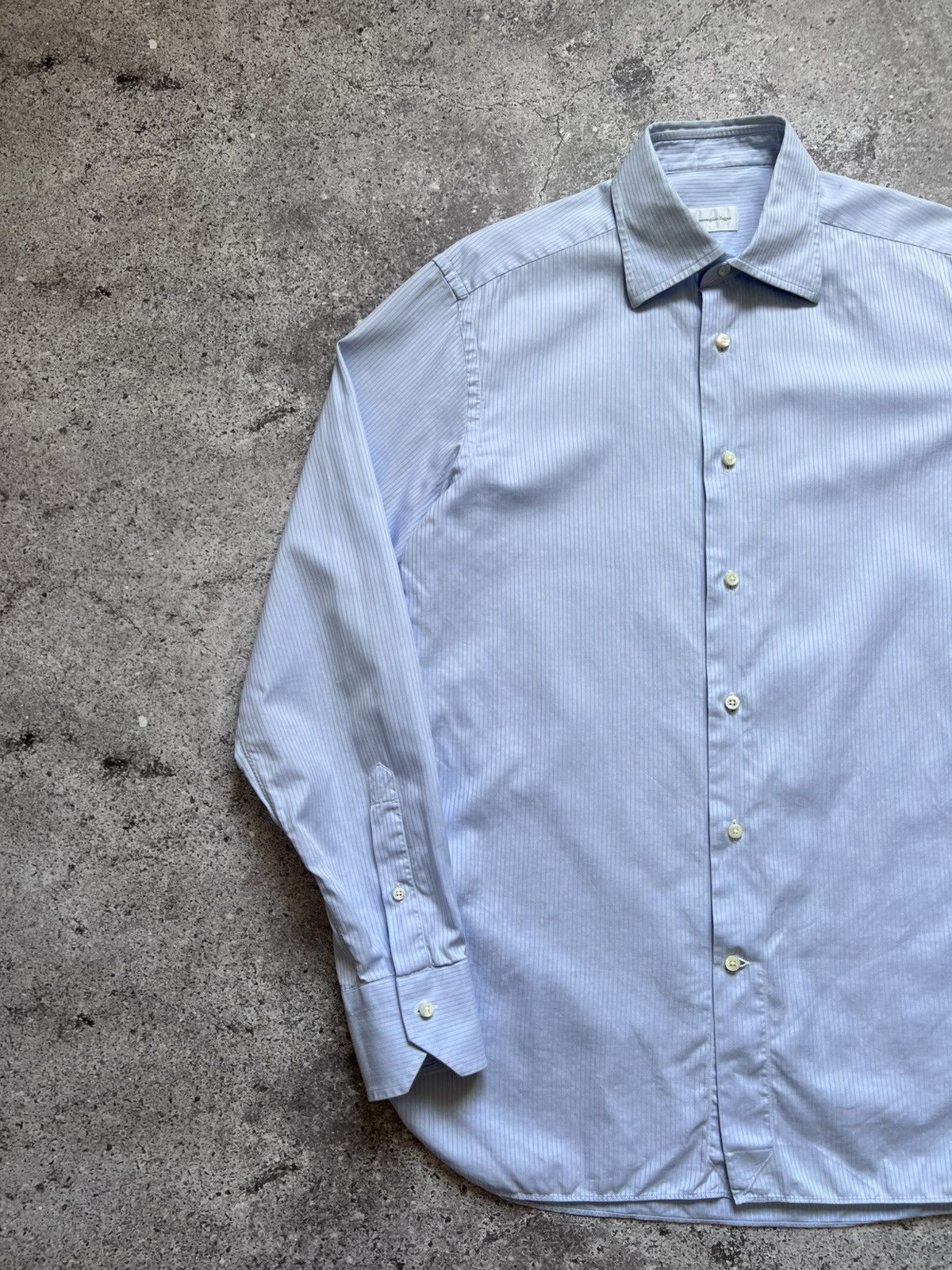 Ermenegildo Zegna Ermenegildo Zegna Classic Cotton Shirt Button Up Slim Fit Size US L / EU 52-54 / 3 - 2 Thumbnail