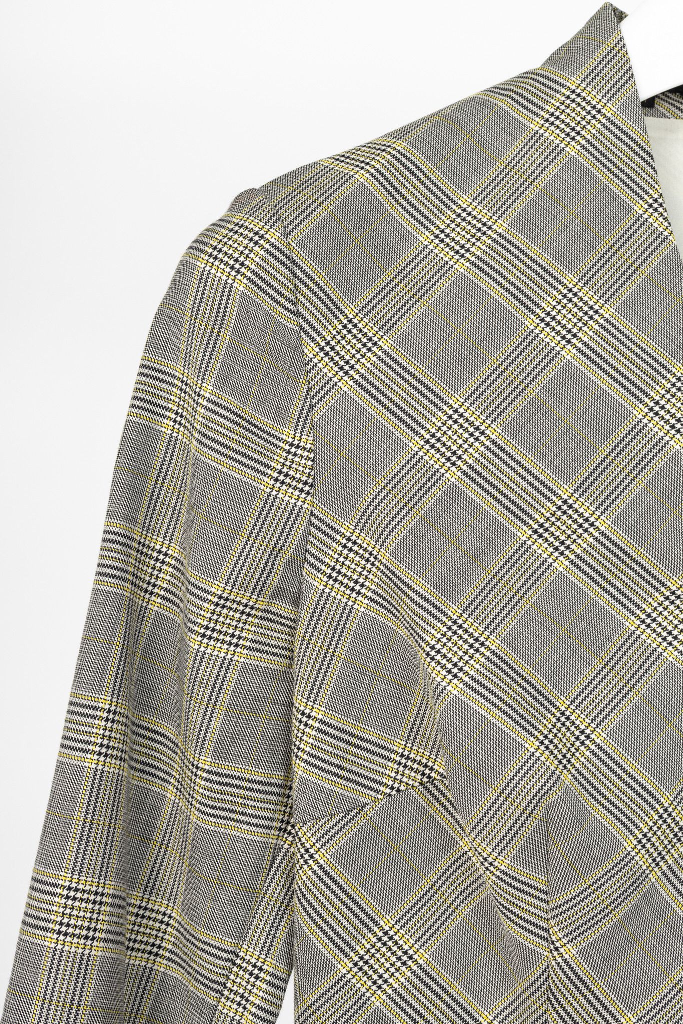 Escada Escada Dinfo Limonade Glen-Plaid Wool Flounce-Sleeve Dress Size S / US 4 / IT 40 - 4 Thumbnail