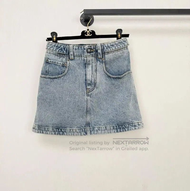 Louis Vuitton Light Blue Denim Mini Skirt .